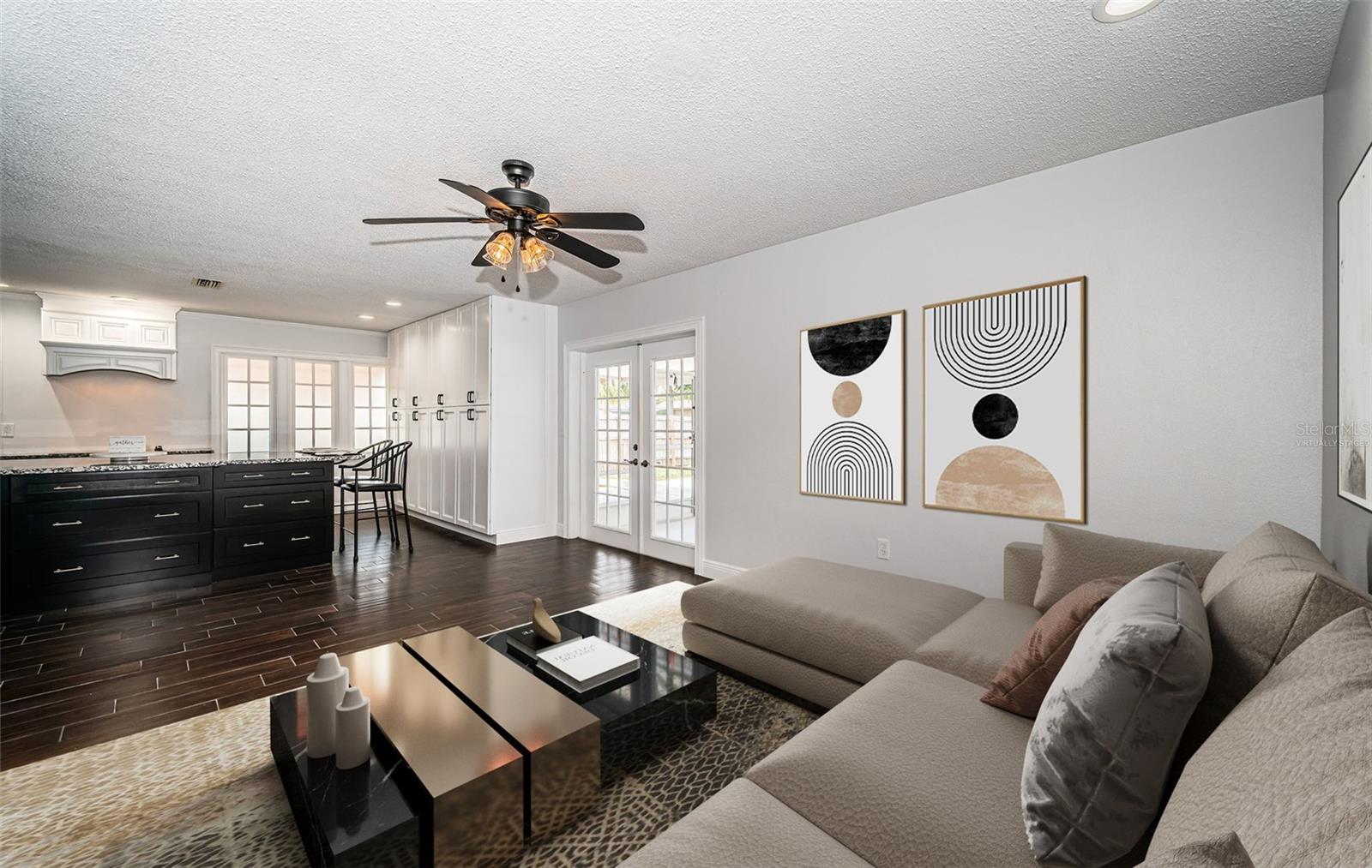 Family Room Virtually Staged