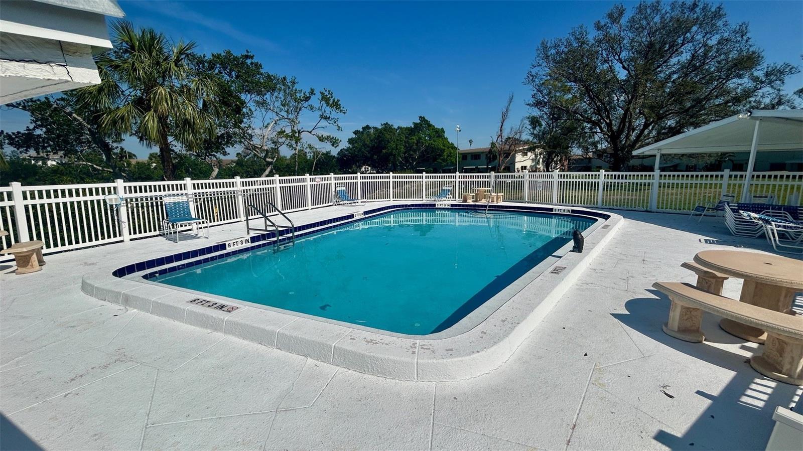 Community pool is a short walk away