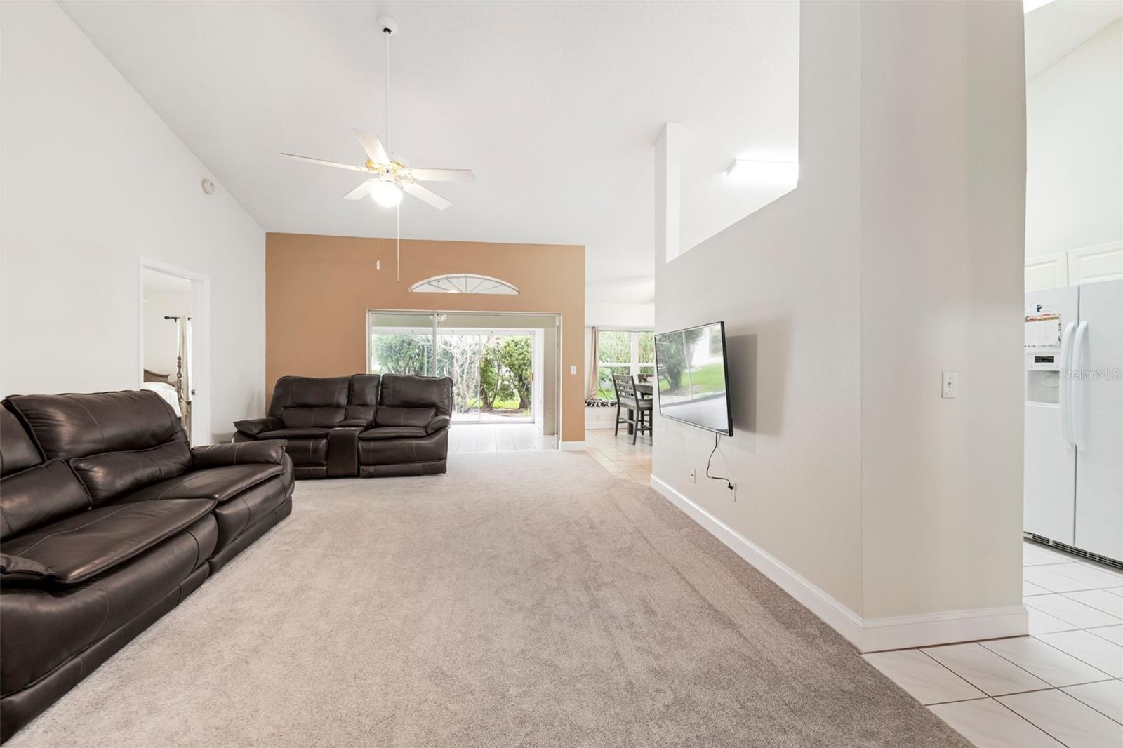 Living room with new carpeting