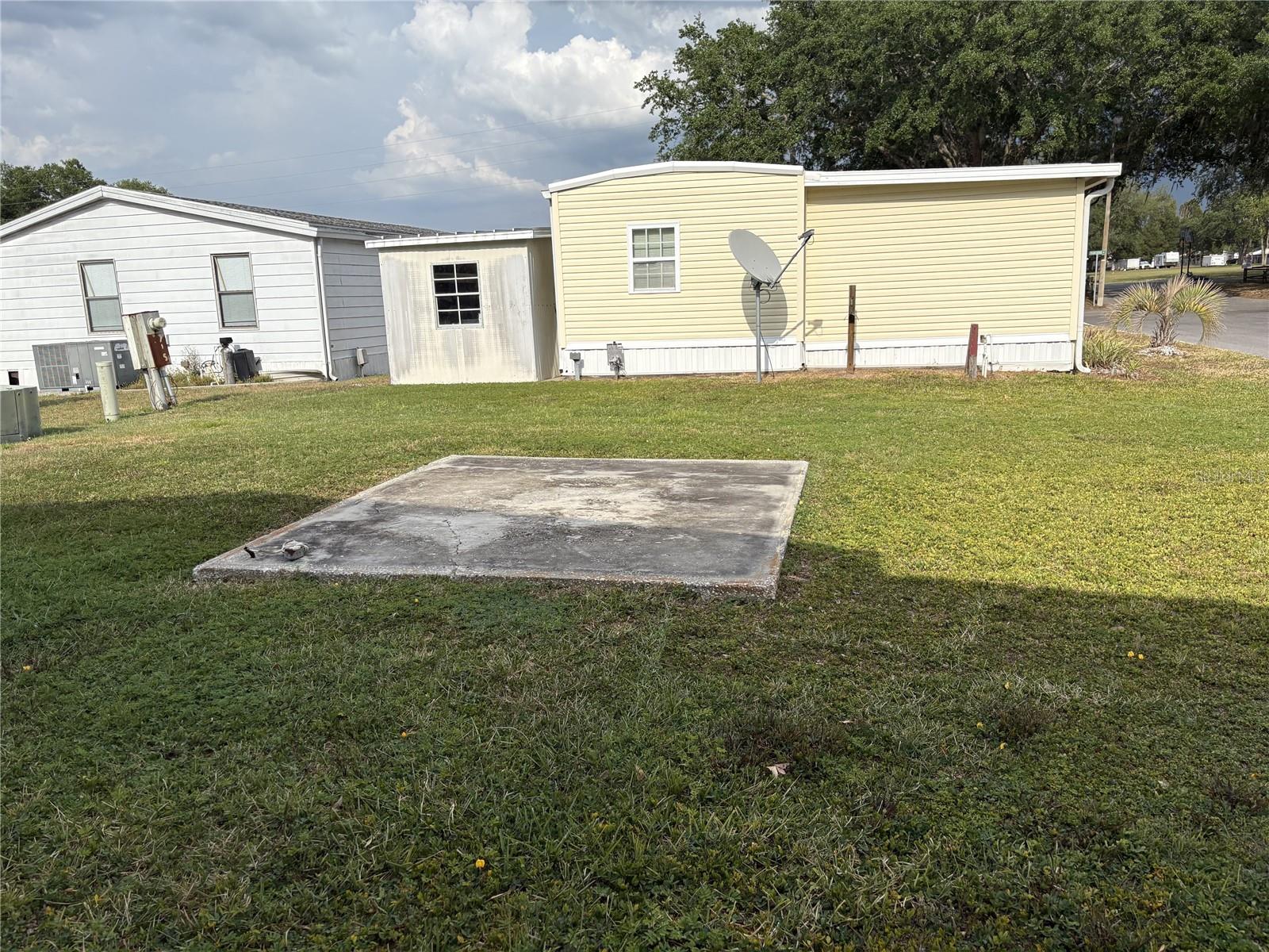 Room for a firepit area of shed in backyard