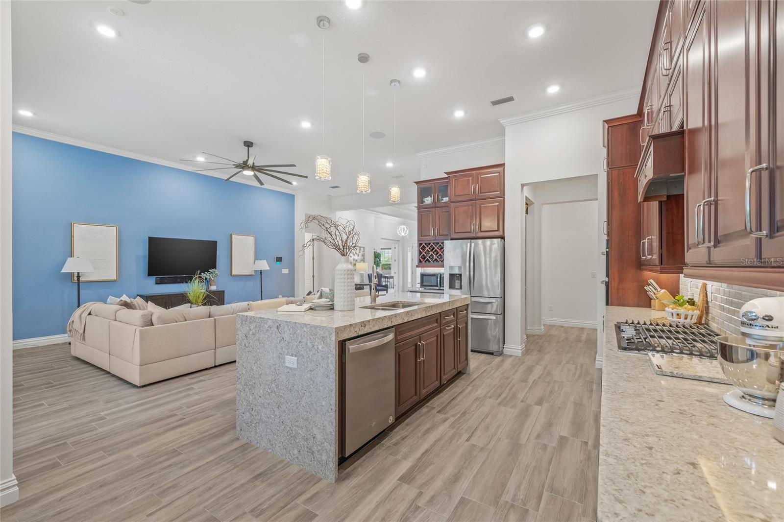 Kitchen and living room
