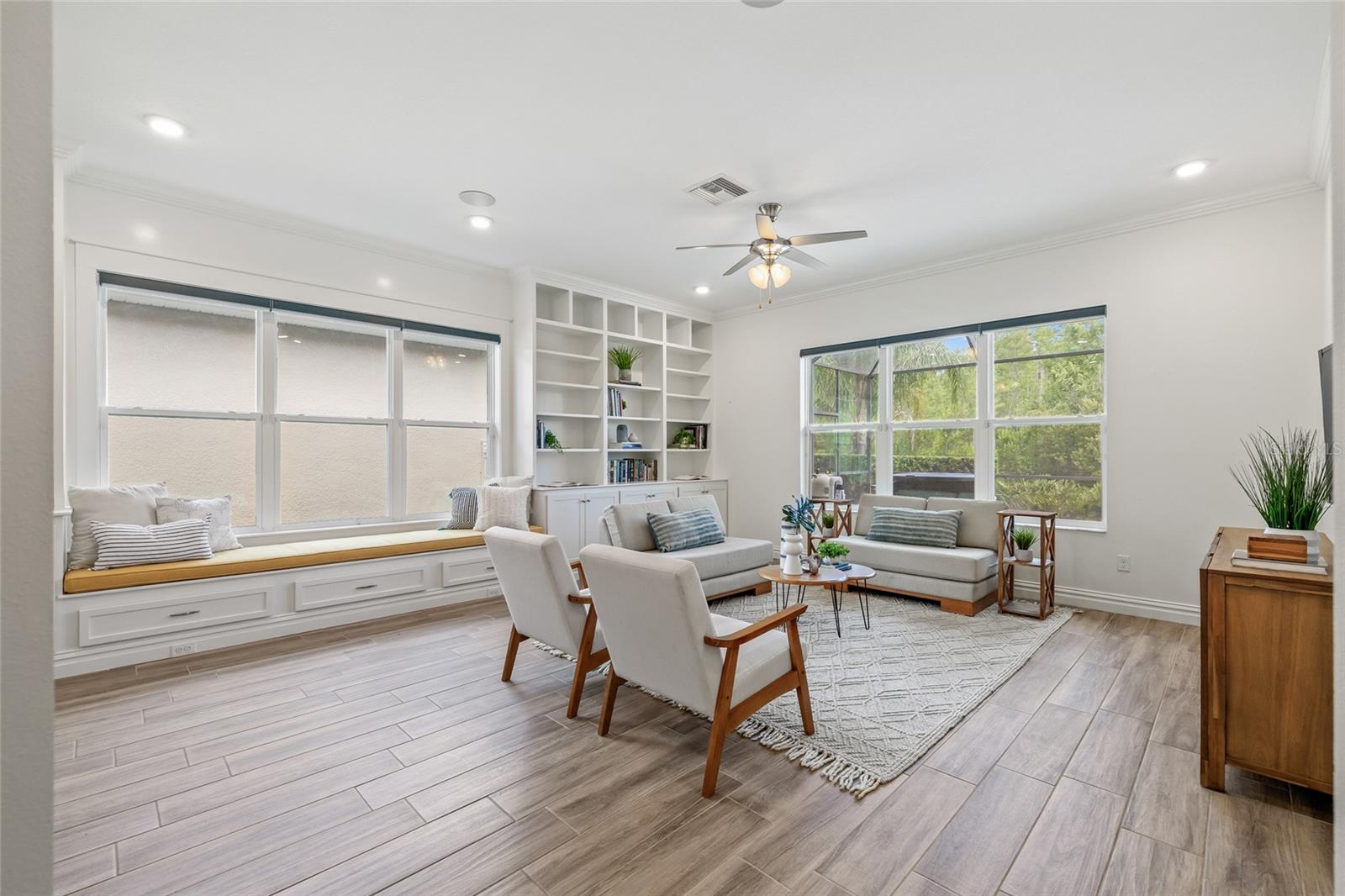 Multi purpose room with built in features