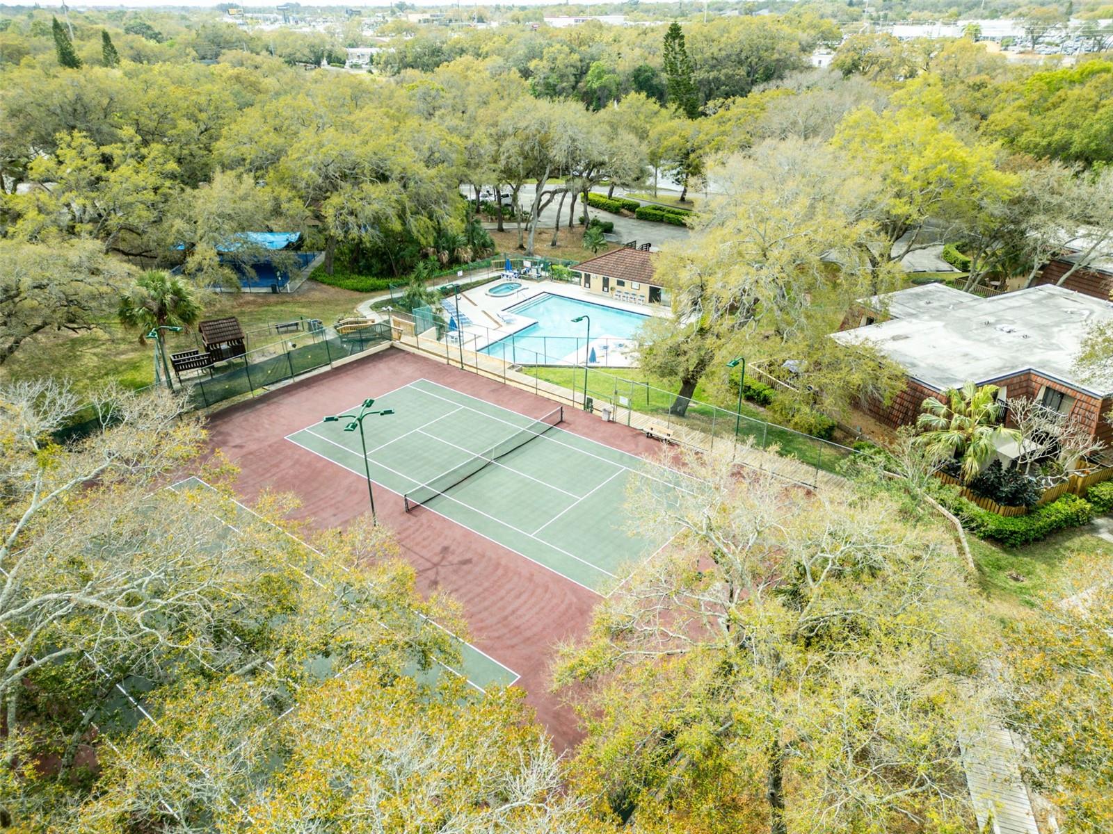 Aerial View Community Tennis Courts