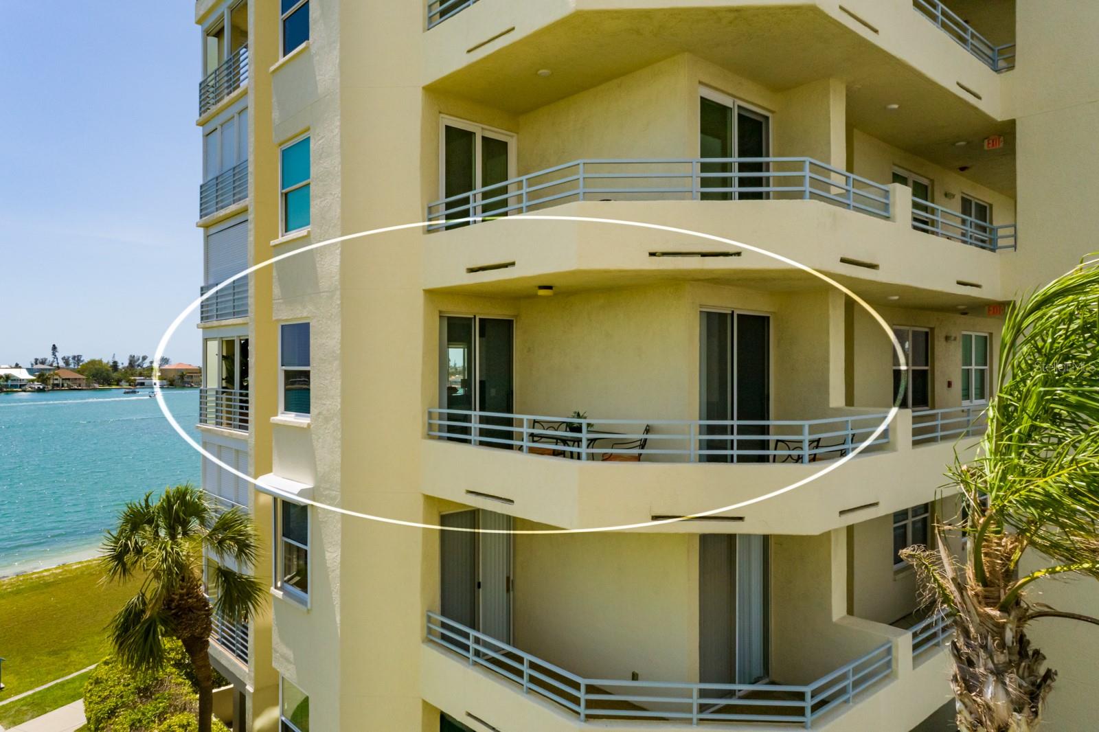 View of front wrap-around balcony