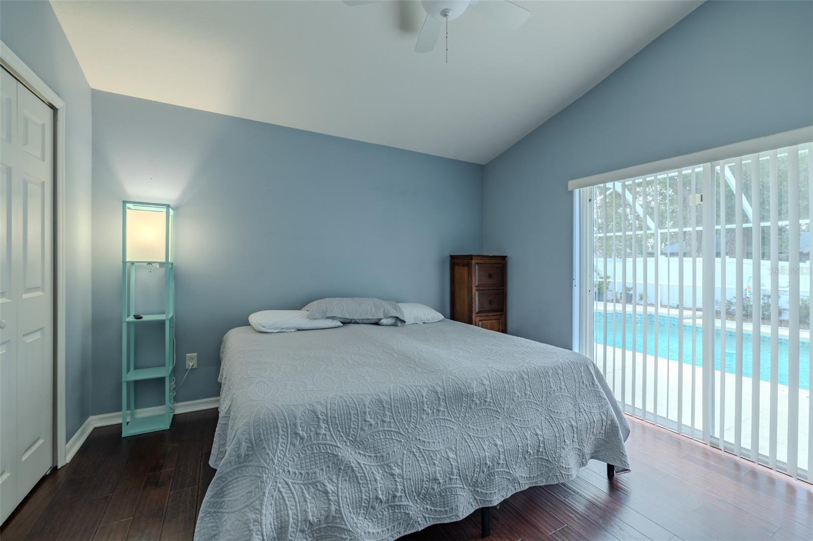 Bedroom #4 has sliders out to the POOL!
