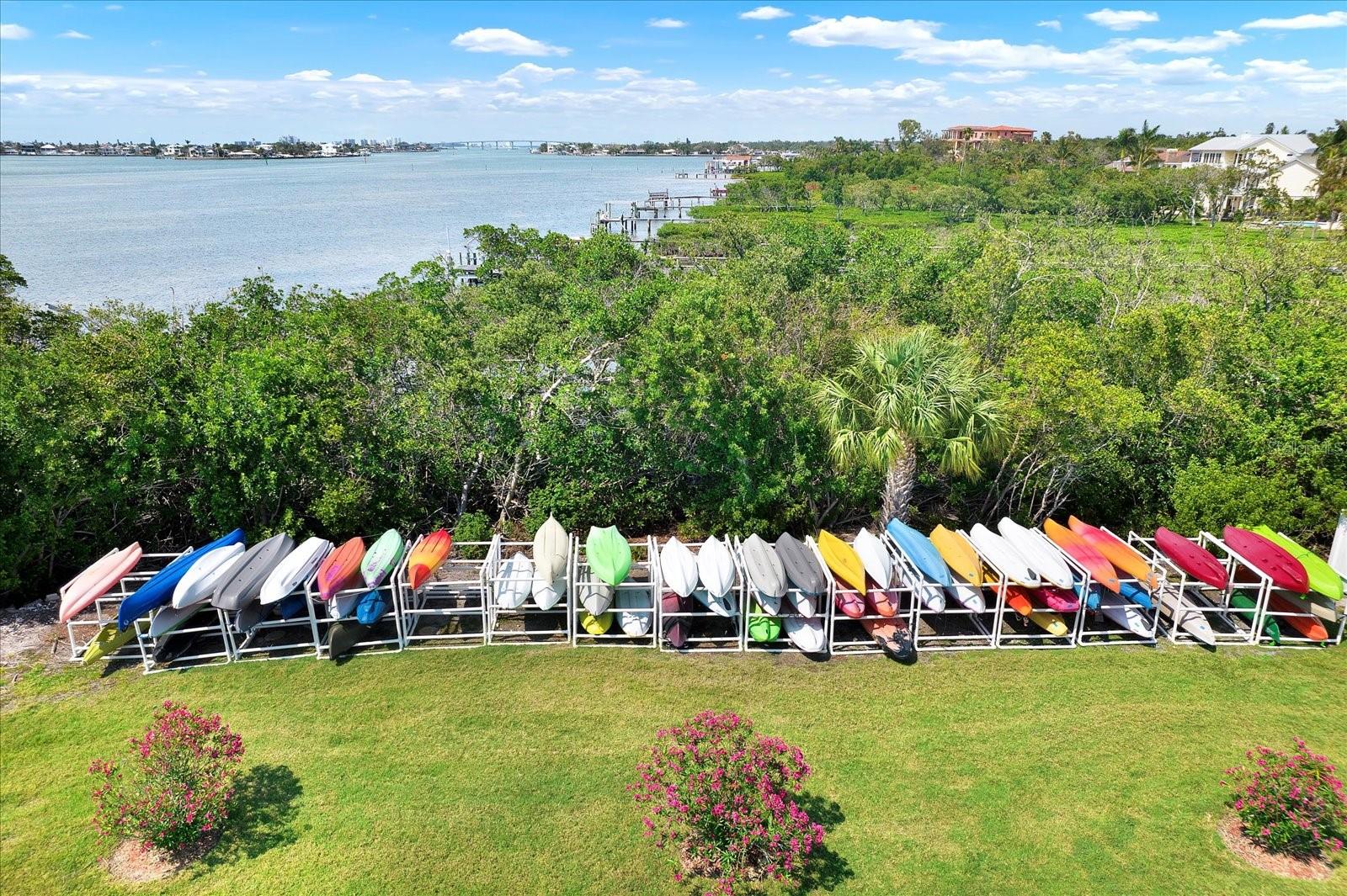 Kayak rack in community