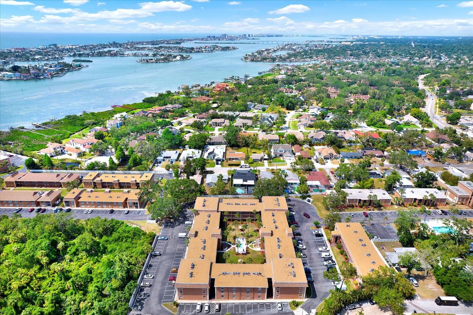 Aerial shot of community