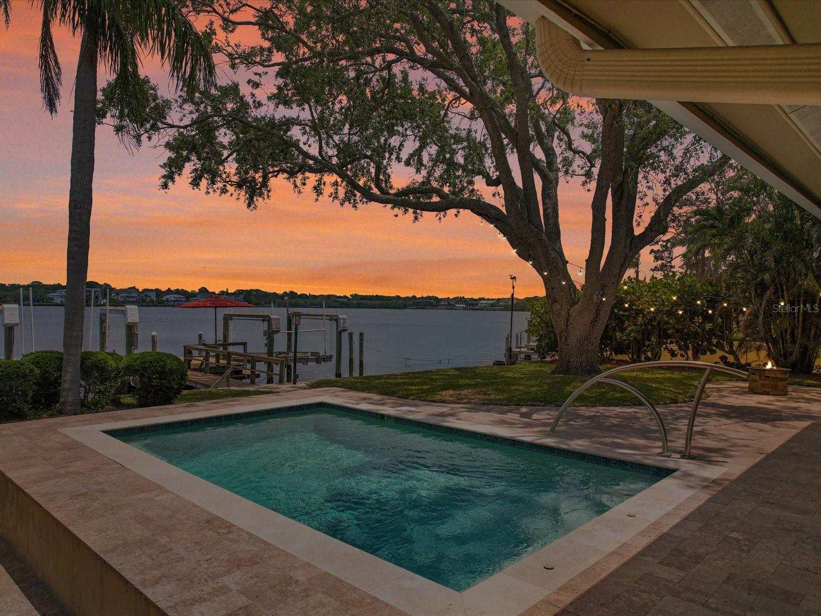 Pool at dusk