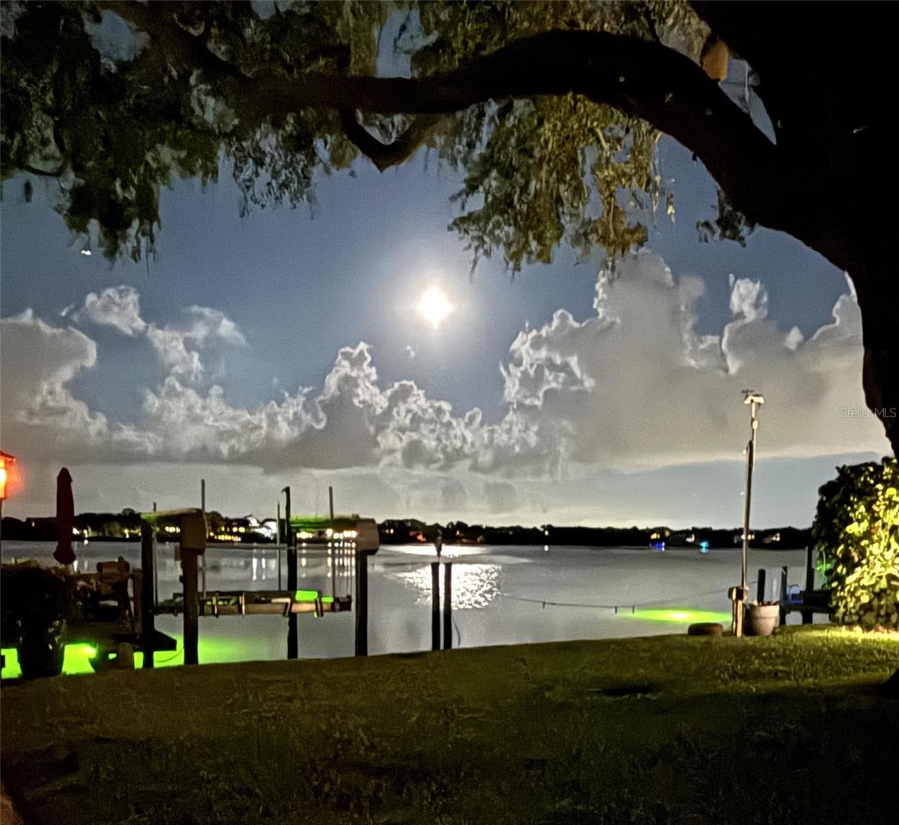 Back area with under dock lighting