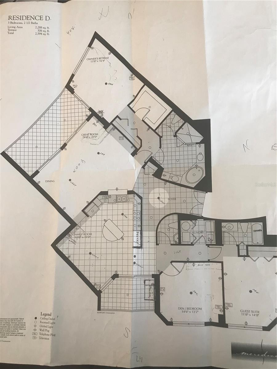 Residence D Floor Plan/3rd Bedroom presently a Den