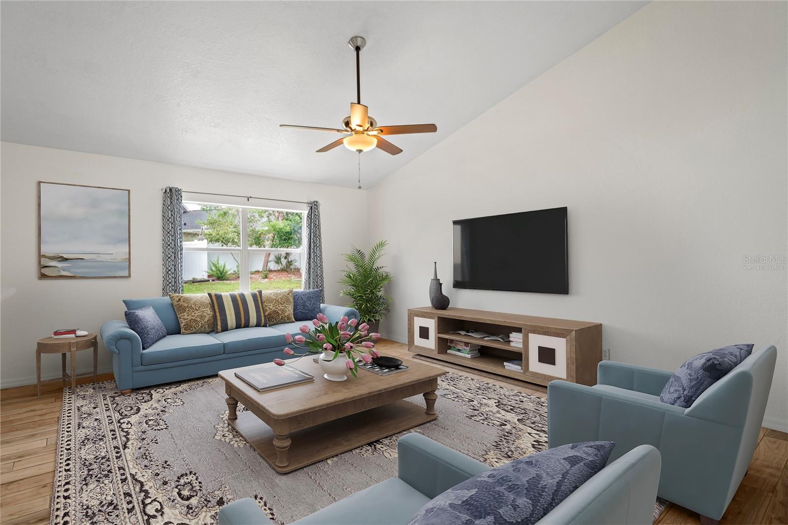 Virtually Staged Family Room