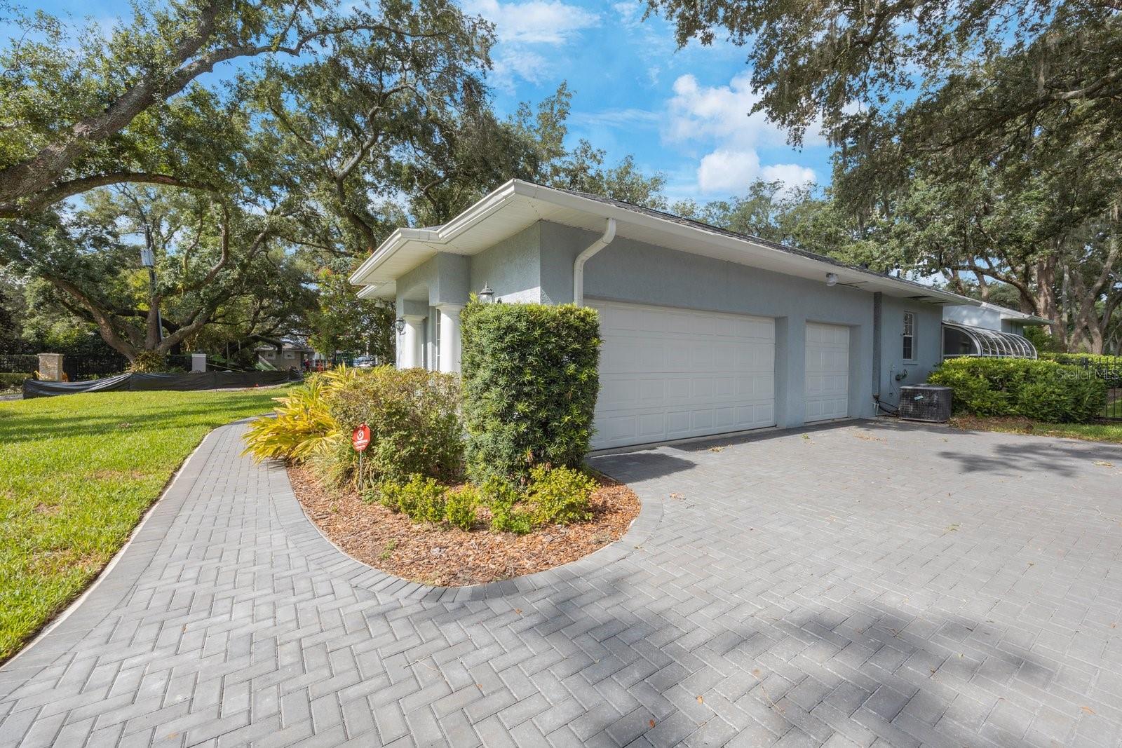 Paver driveway and garage