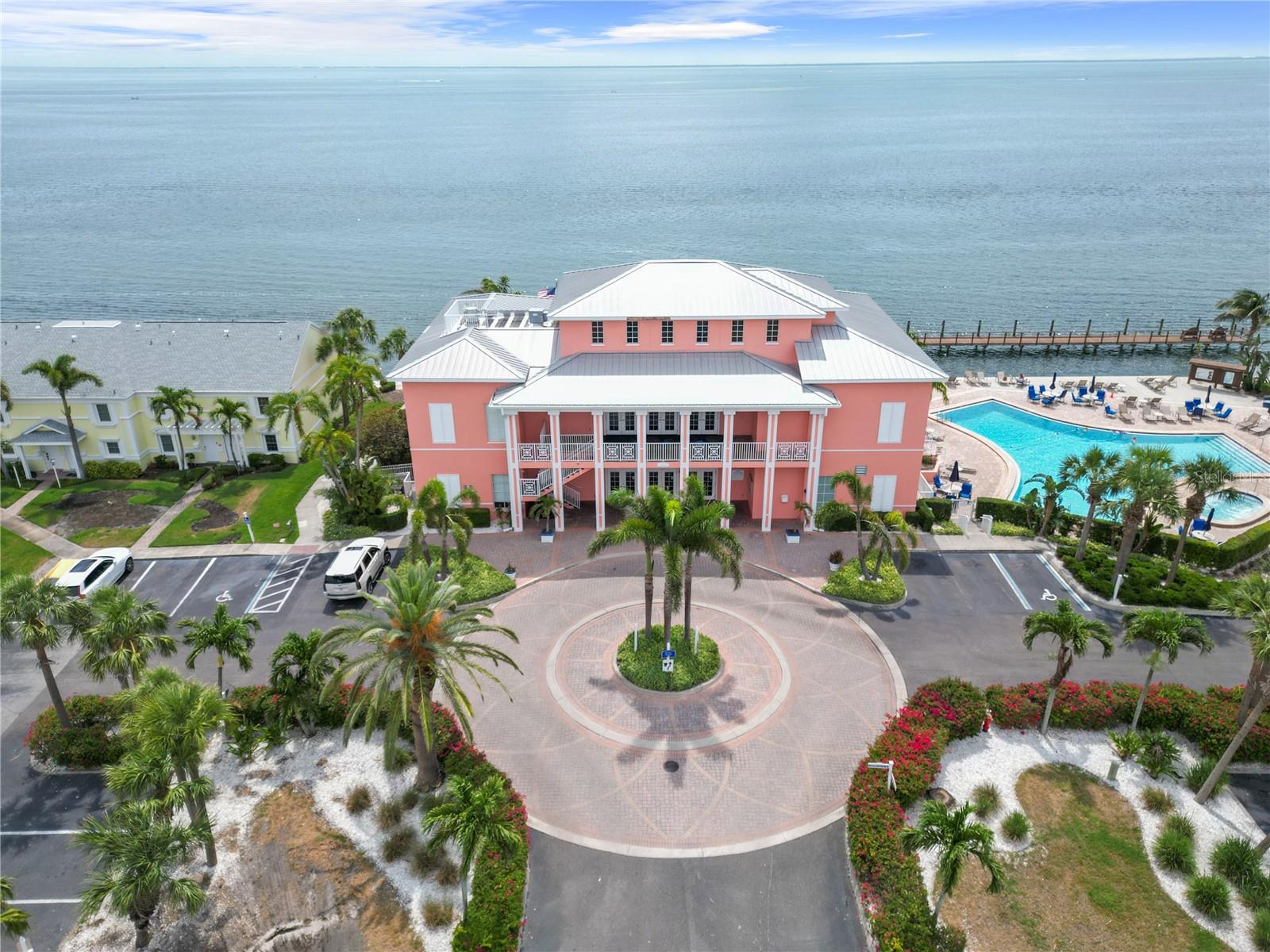 Yacht Club and pool with view from open water