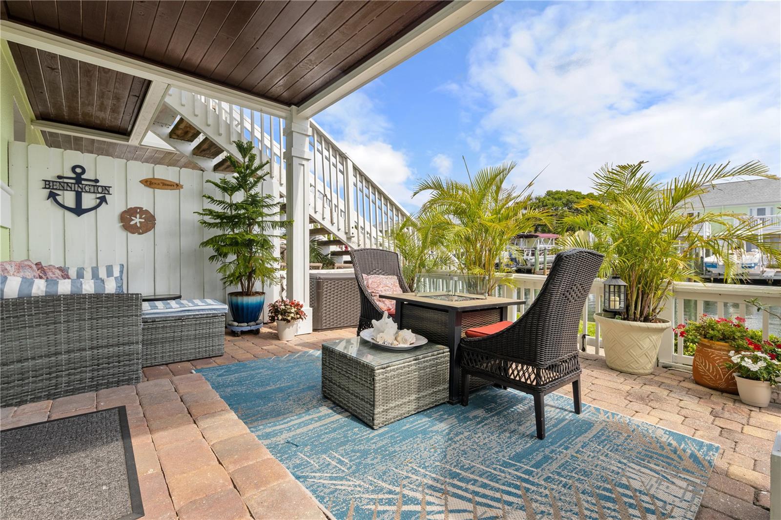 Outside patio oasis, great for entertaining.