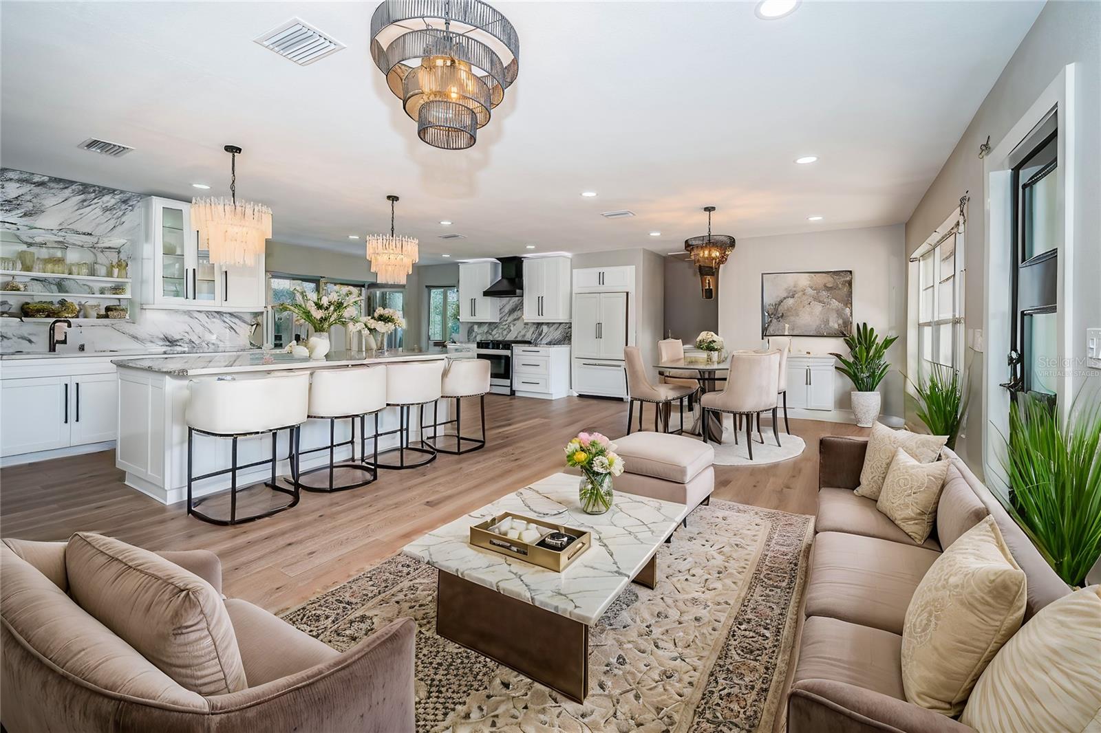 Virtually Staged Living Room / Kitchen combo!