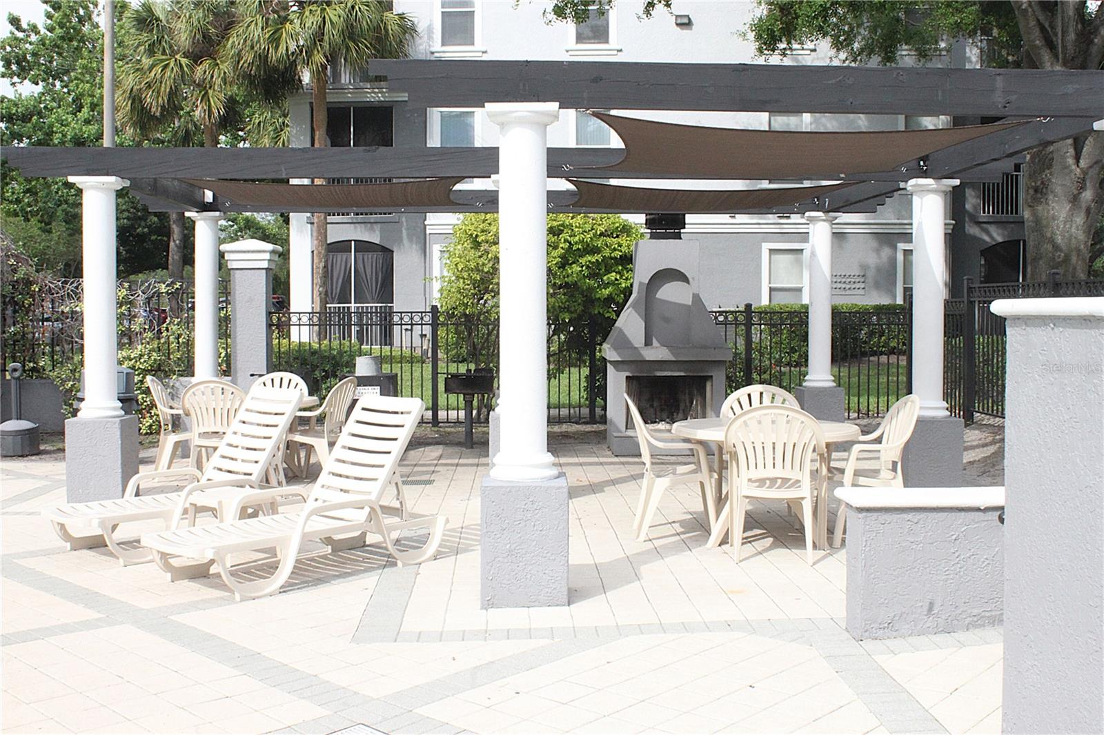 BBQ & Firepit Poolside Pergola