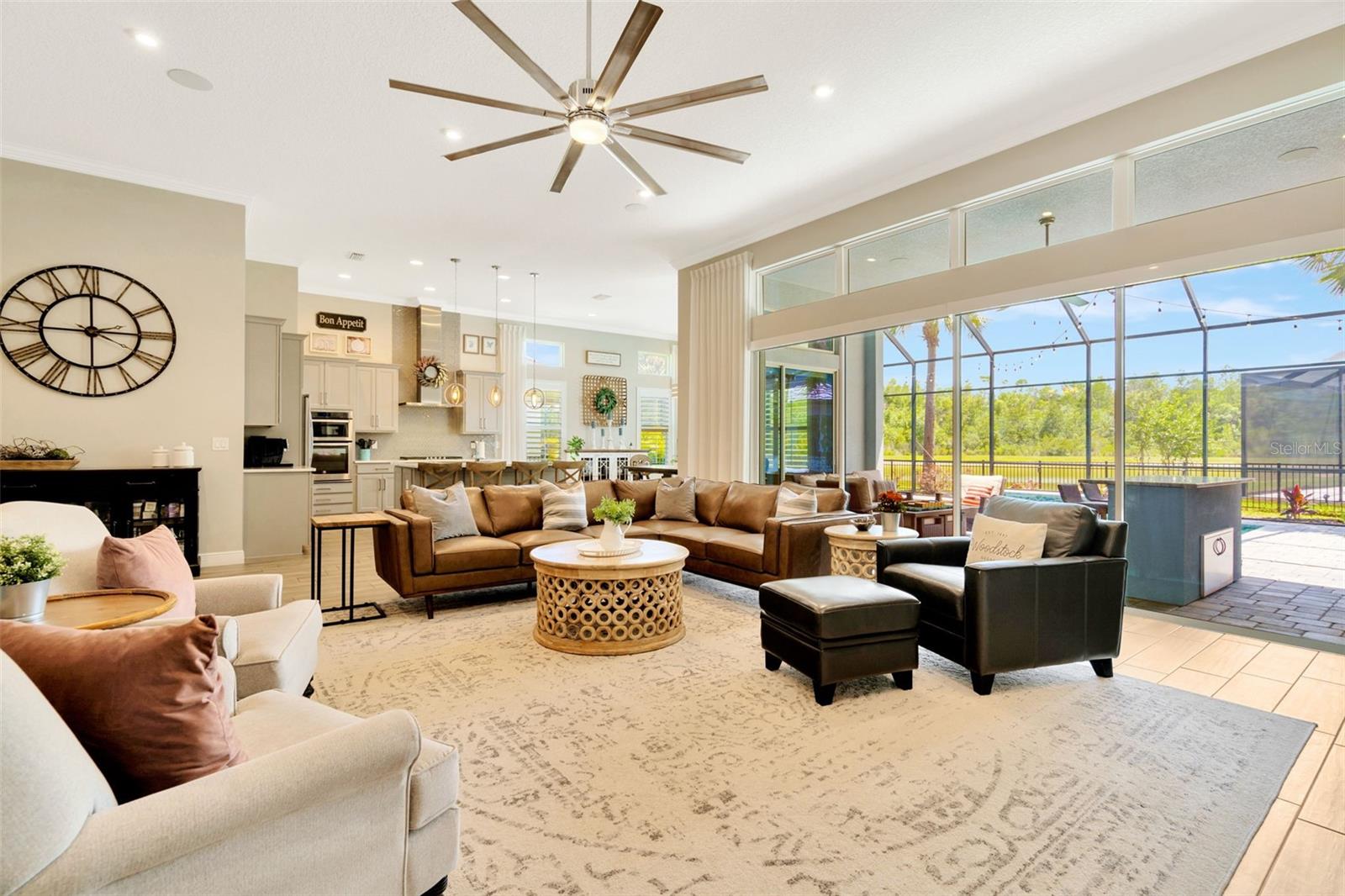 Large great room with a beautiful view.