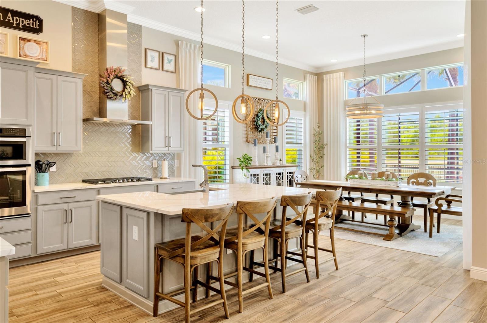 Chef's kitchen with beautiful island.