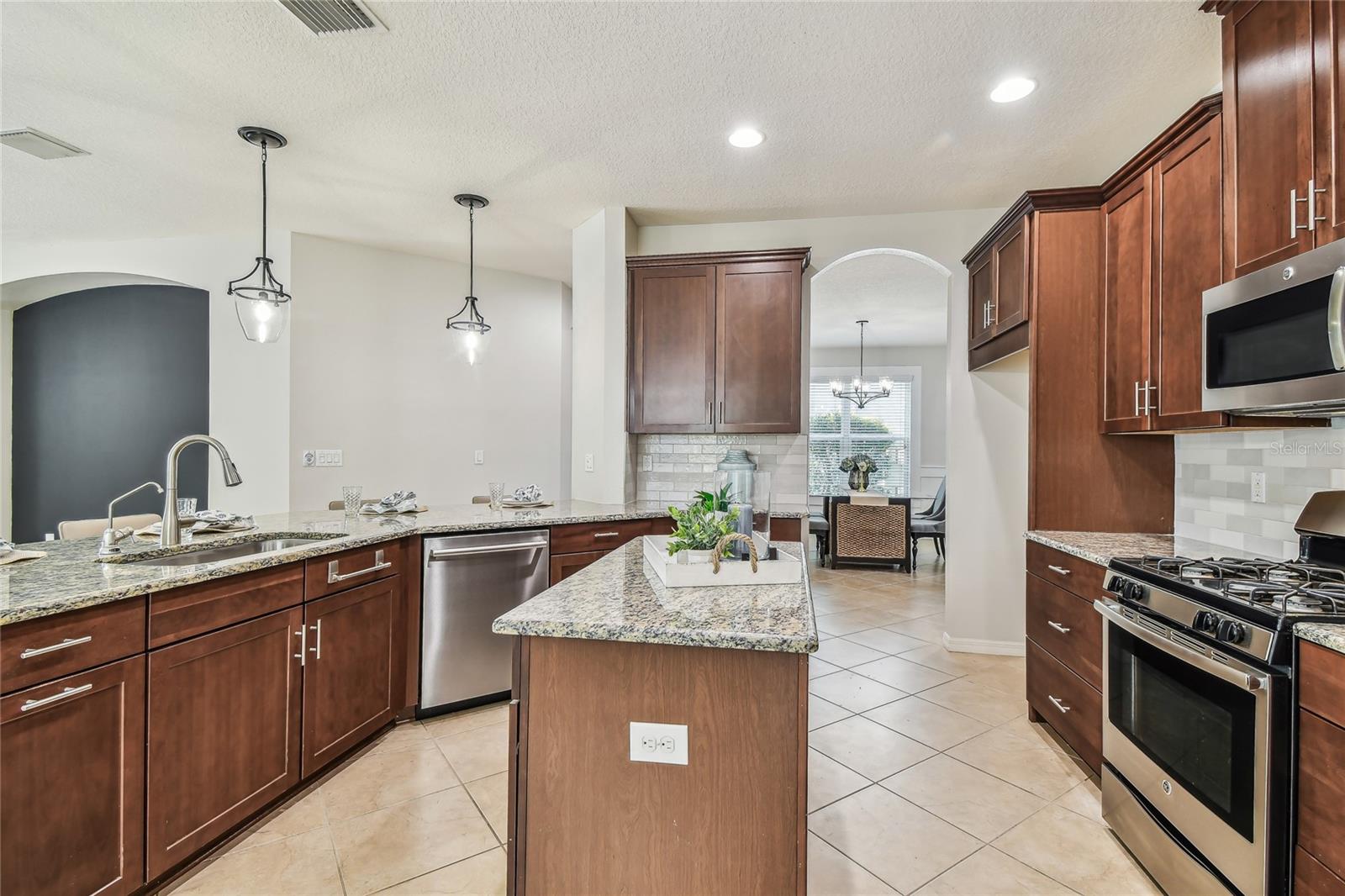 Spacious kitchen with double island