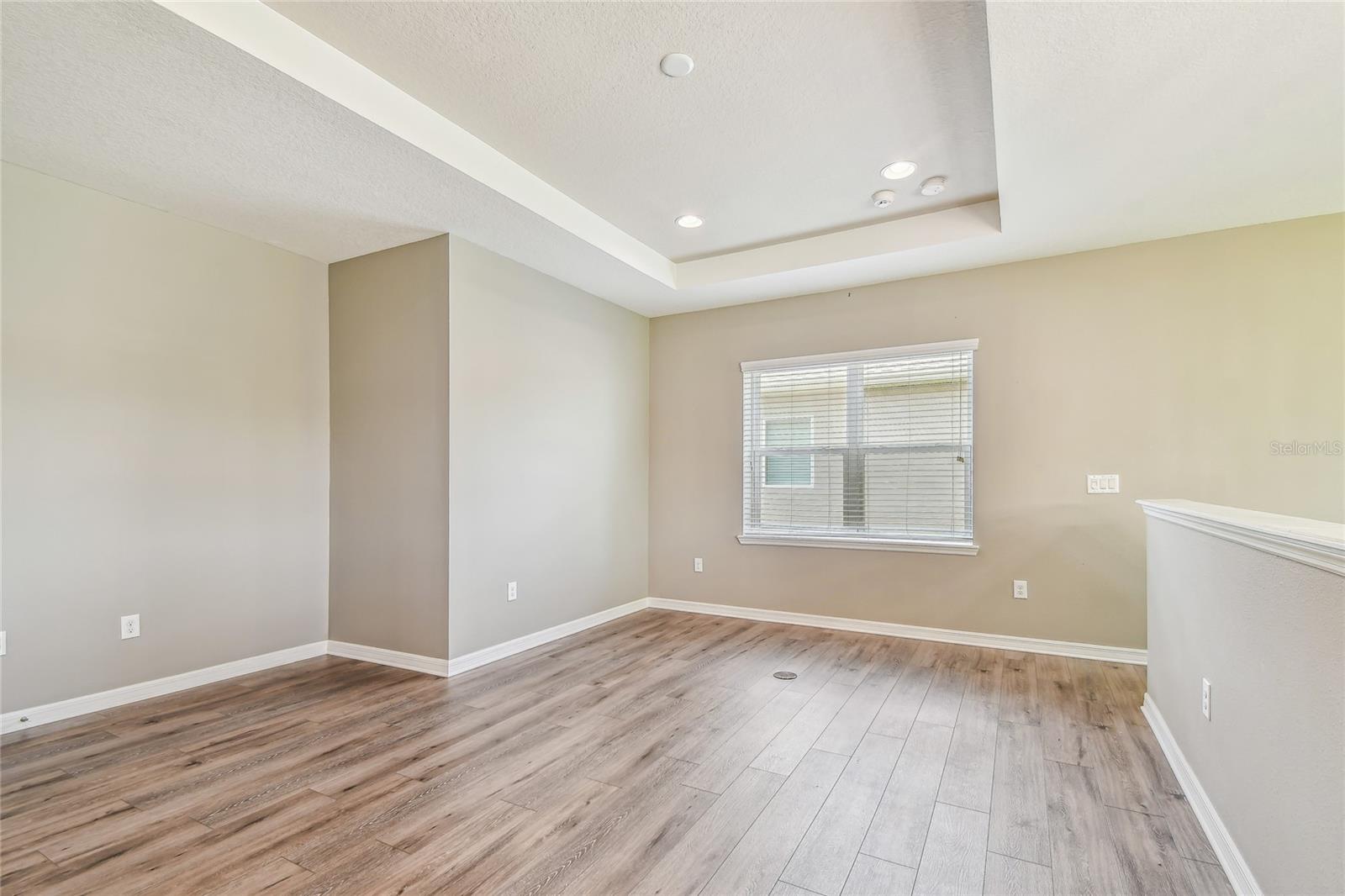 Tray ceiling upper level loft