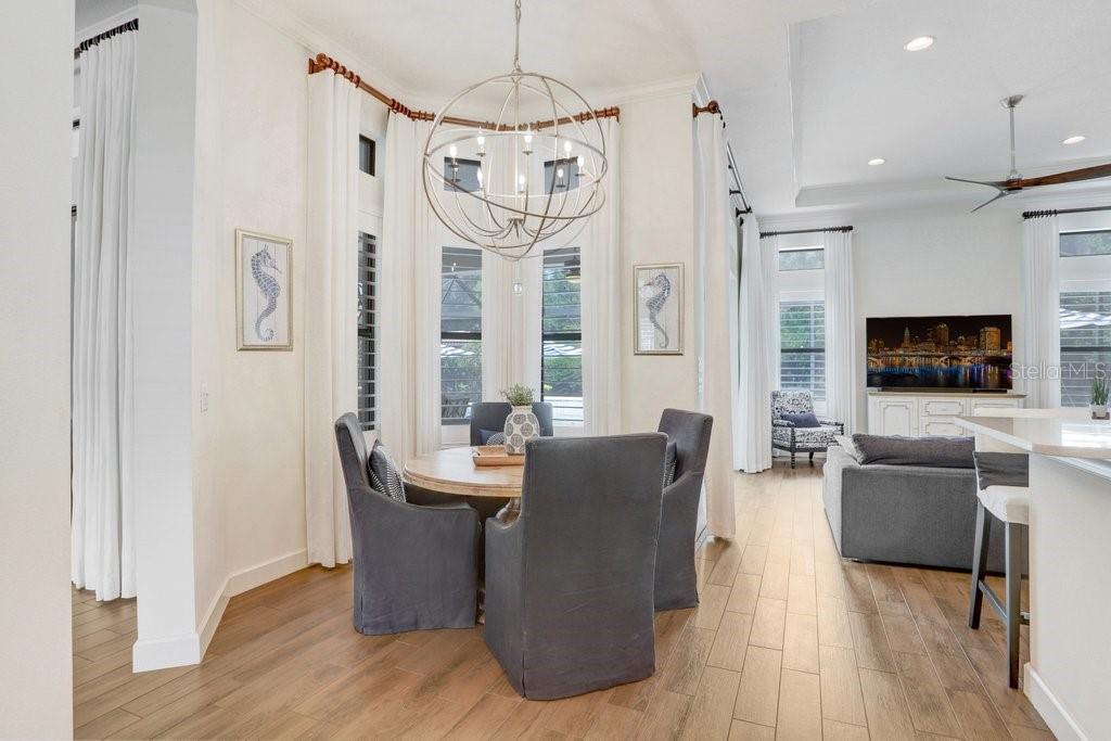Breakfast nook off of kitchen.