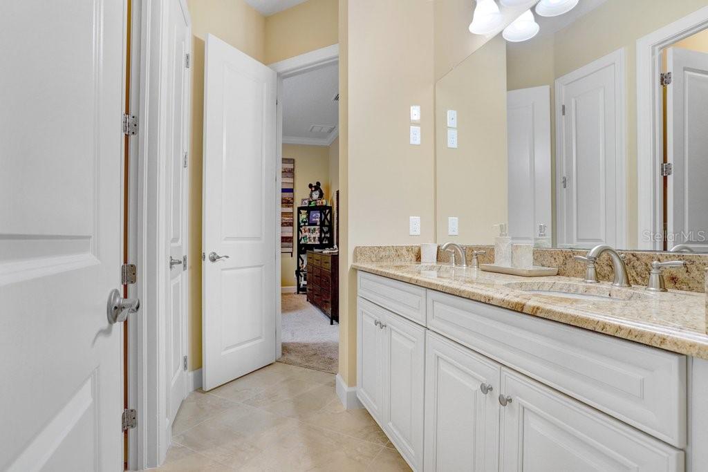 Jack and Jill bathroom connecting secondary Bedrooms.