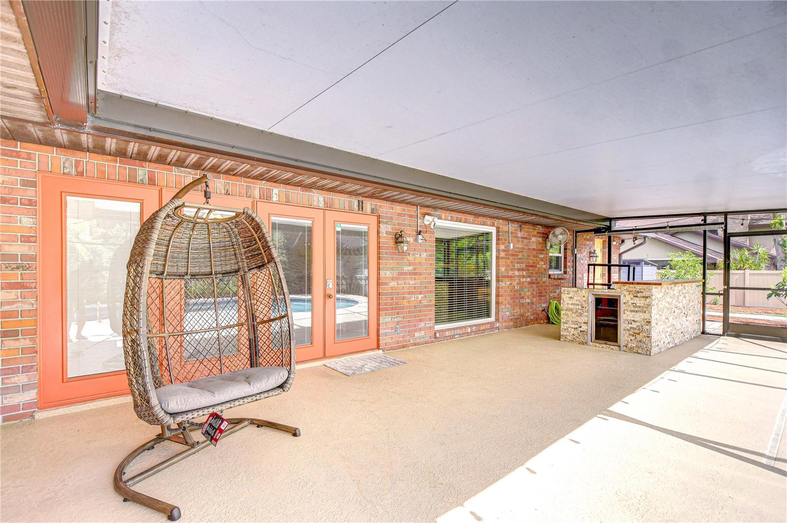 There is a spacious covered section to entertain!