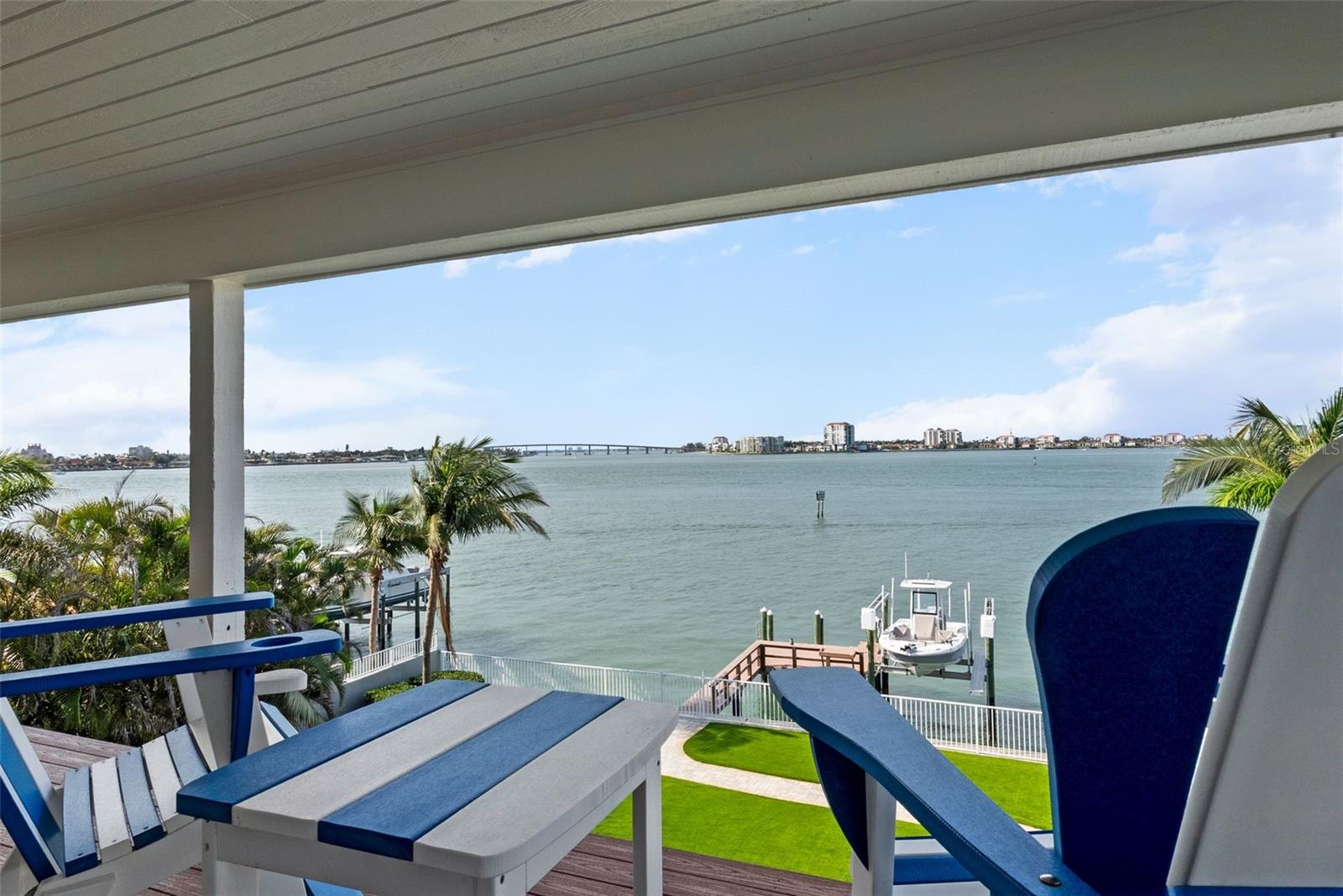 Deck off master bedroom. Not a bad place for morning coffee.