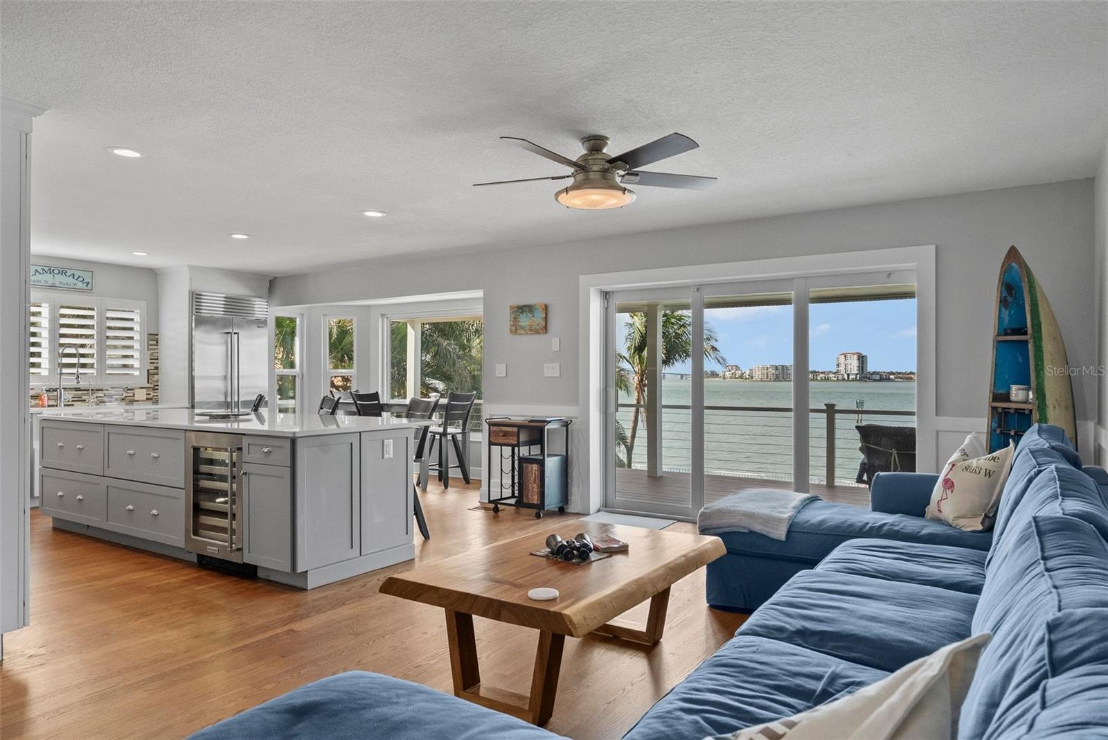 Living room to kitchen.