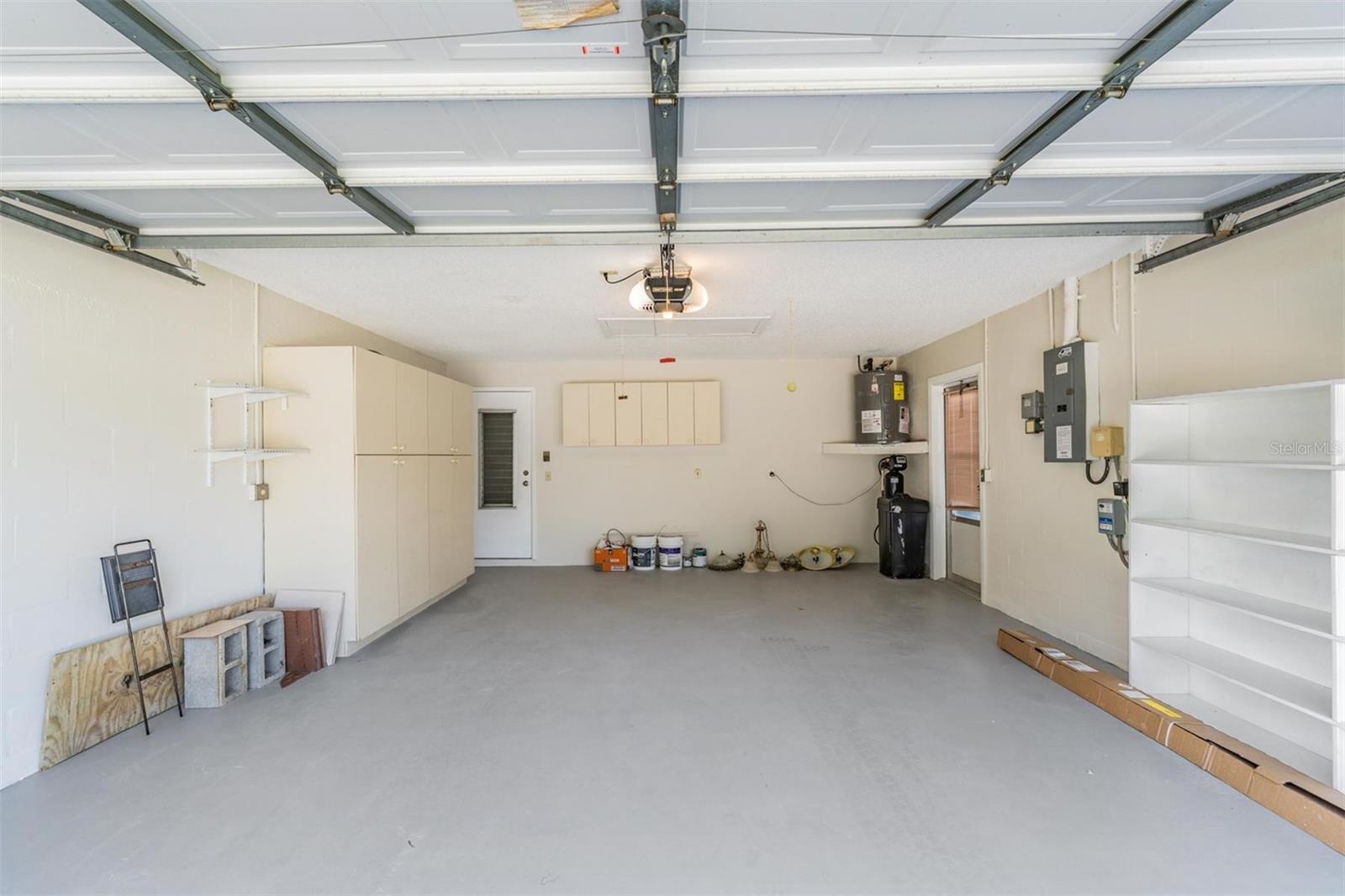 Freshly painted 2 car garage.