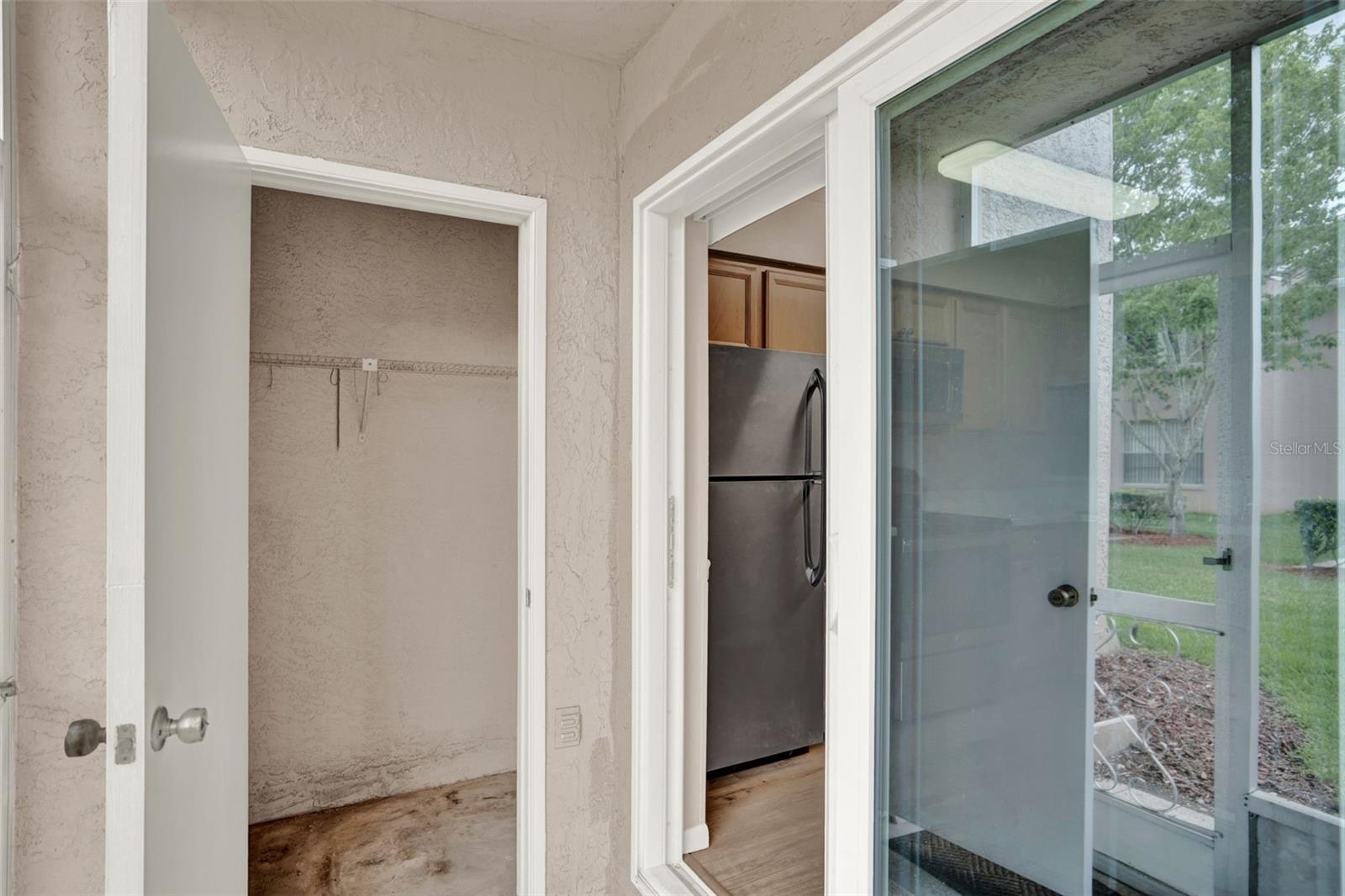 Storage closet in lanai