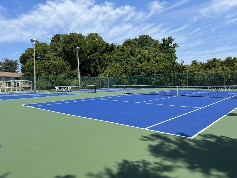 newly resurfaced tennis courts