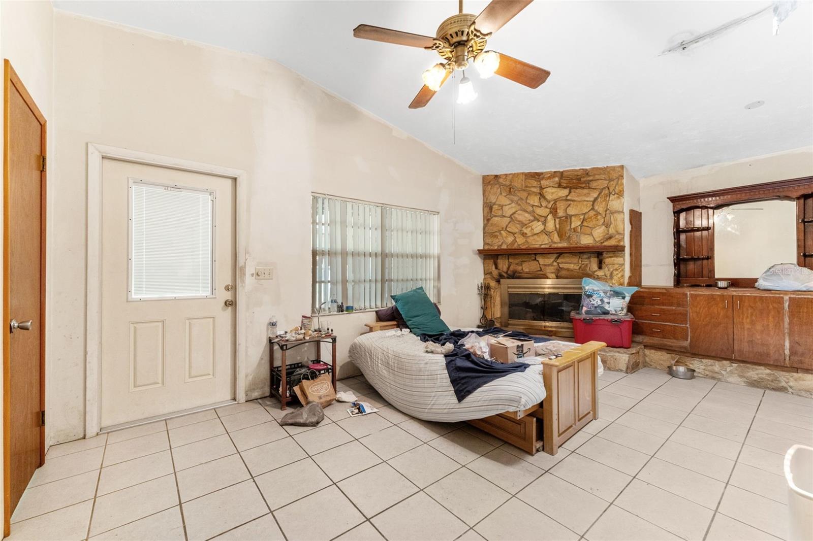Back Bedroom With Fireplace