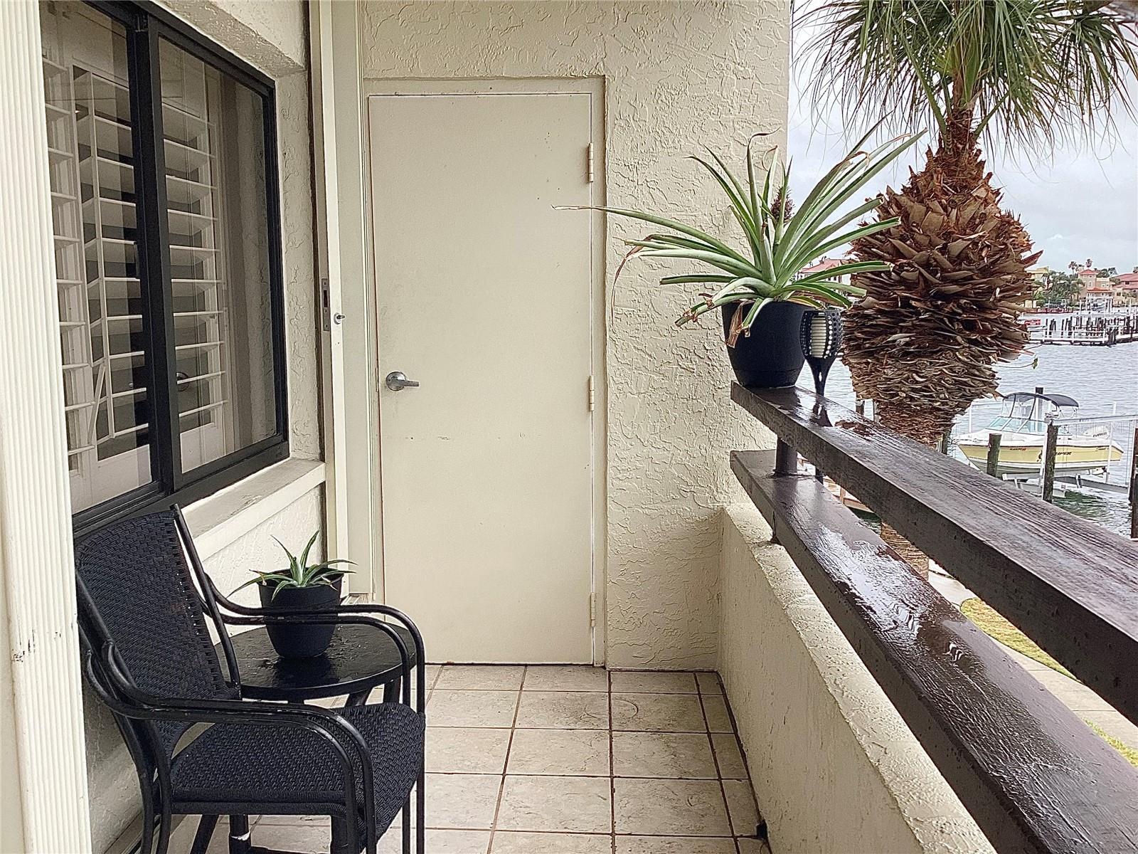 Storage room off balcony