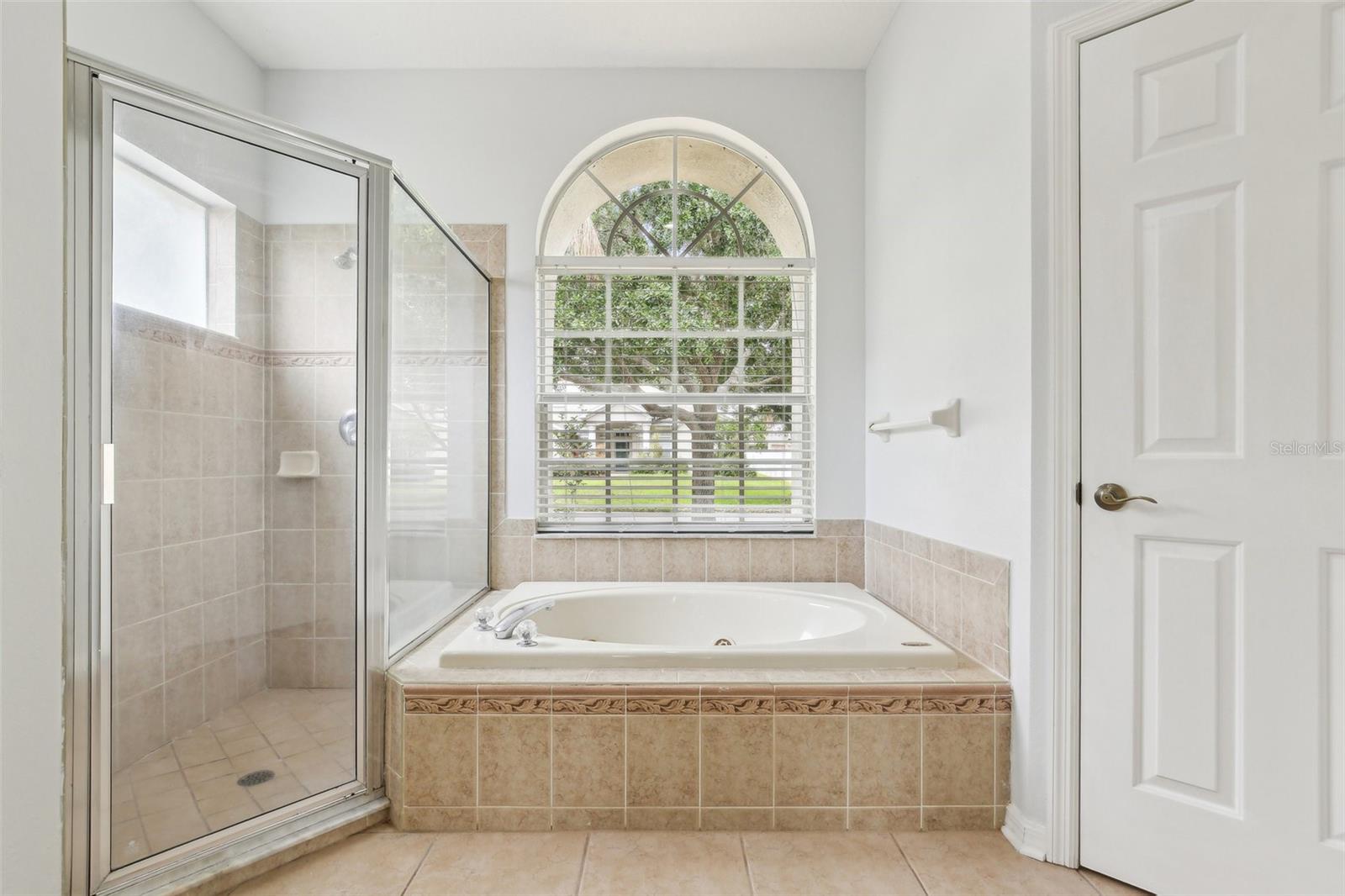 PRIMARY SUITE HAS SOAKING TUB, PRIVATE WATER CLOSET AND SEPARATE WALK-IN SHOWER