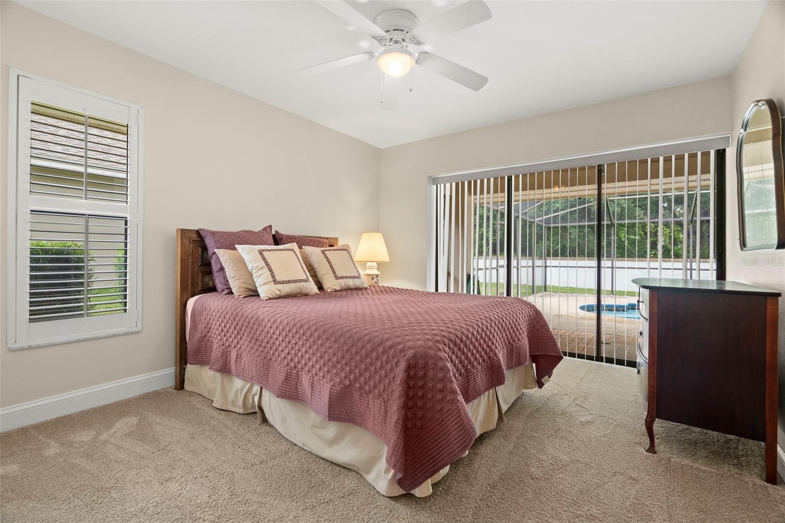 4th bedroom has access to the pool patio.