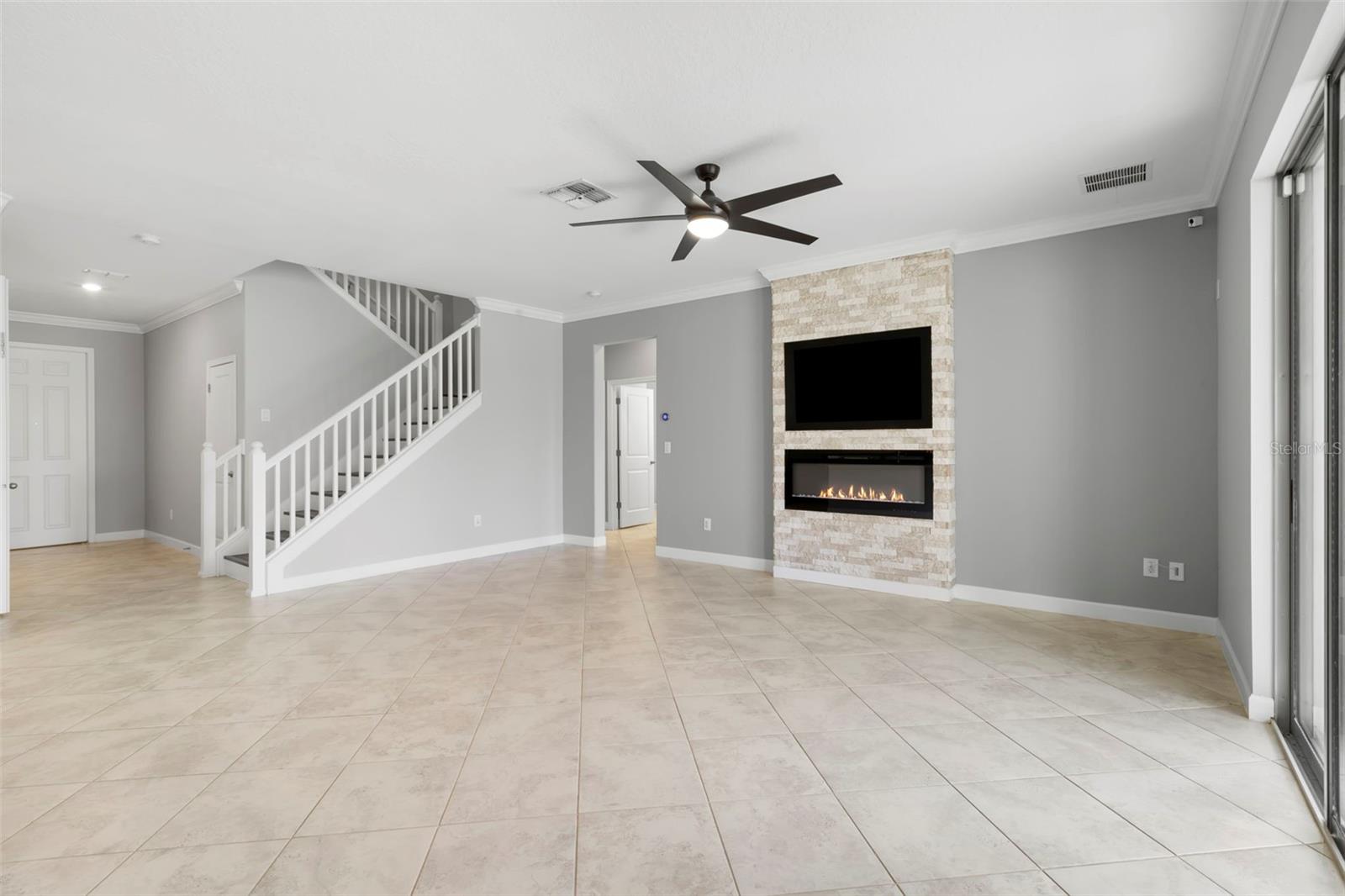 Living Room, Stairs and Foyer
