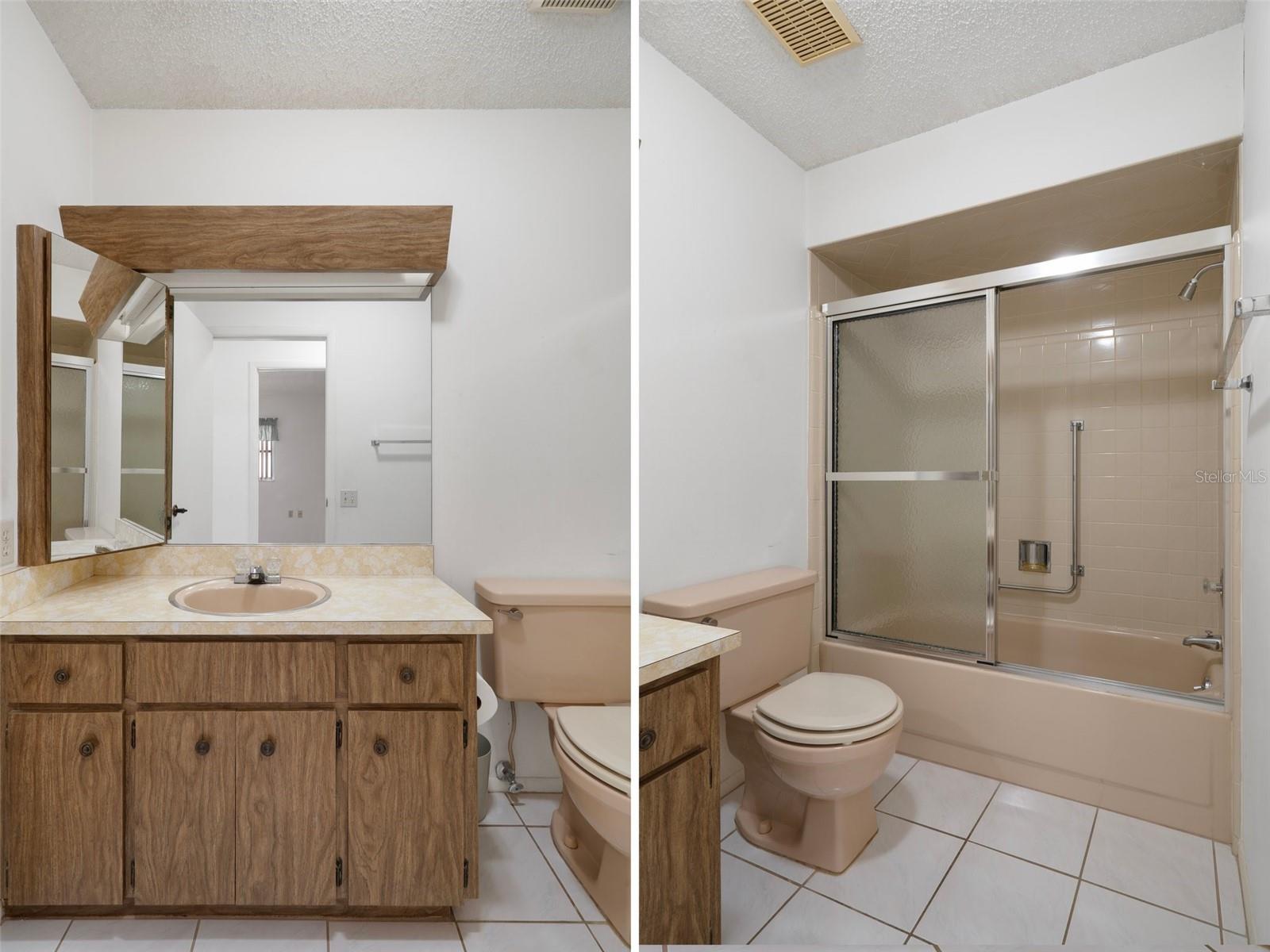 GUEST BATHROOM VANITY AND TUB