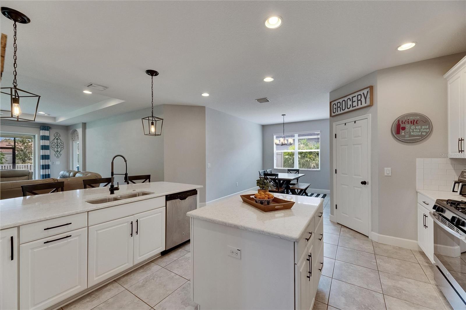 Overlooking nook and full size walk-in pantry