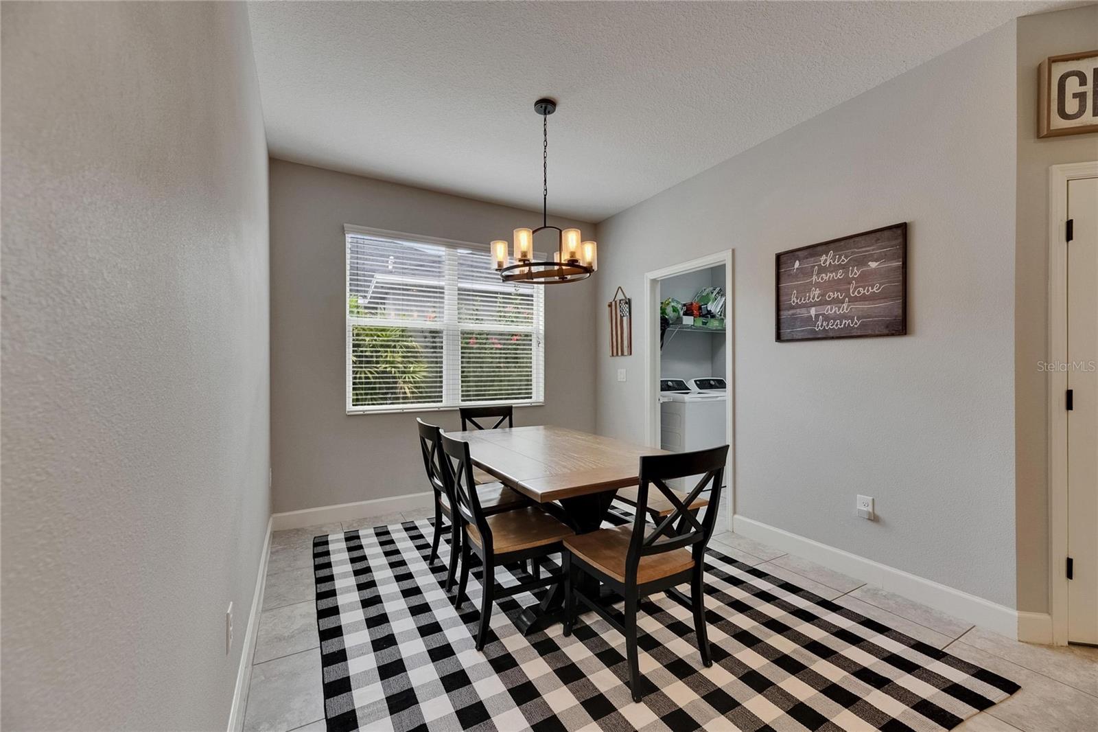 Kitchen nook on way to laundry room