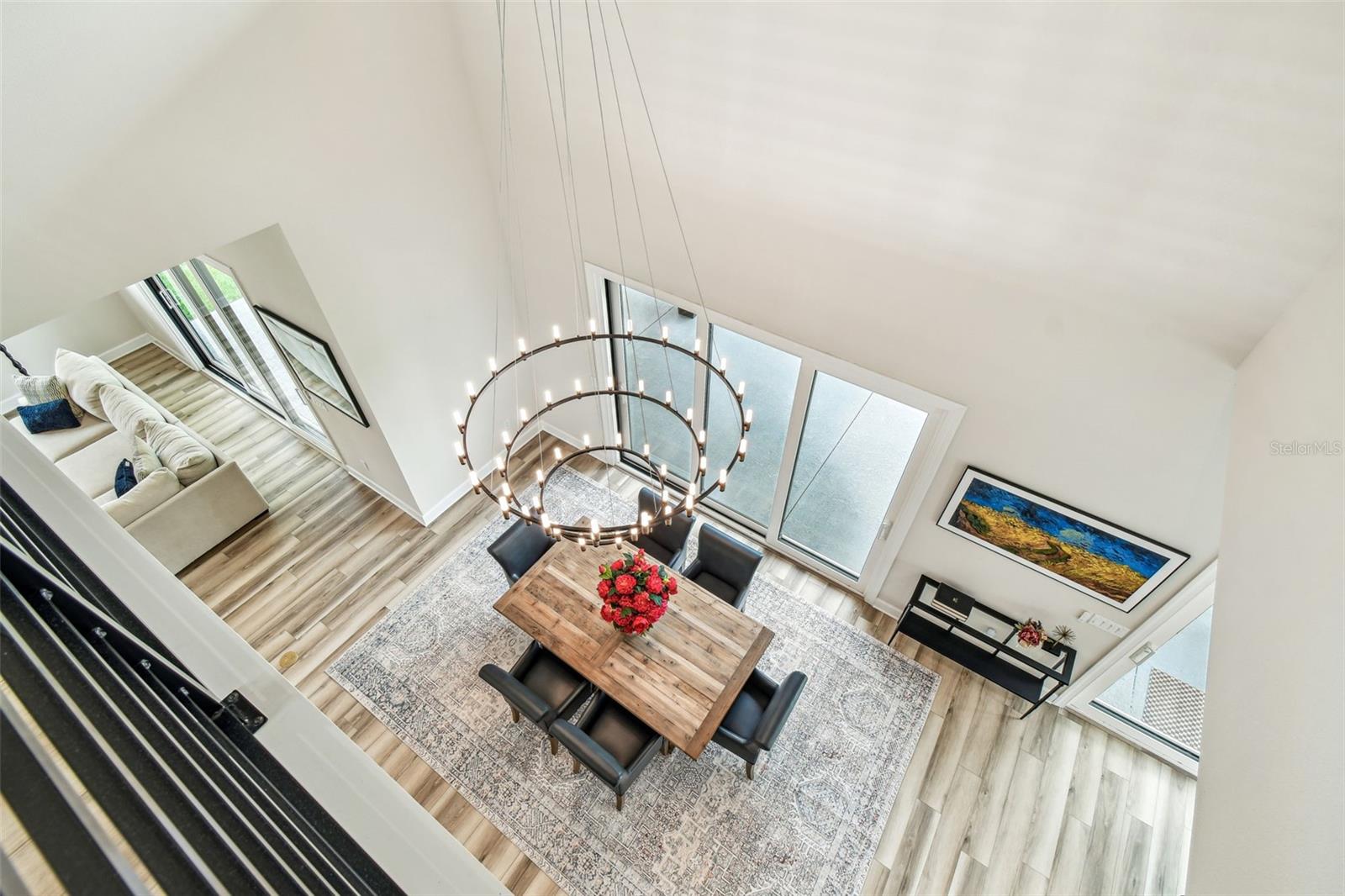 View from back loft looking down onto the dining area