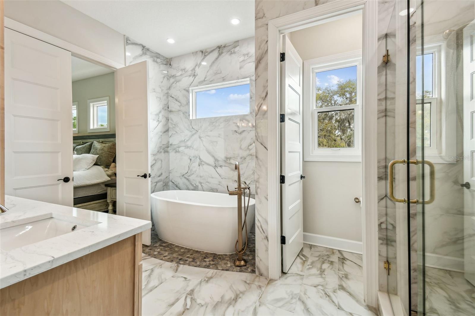Master Bathroom with stand alone tub