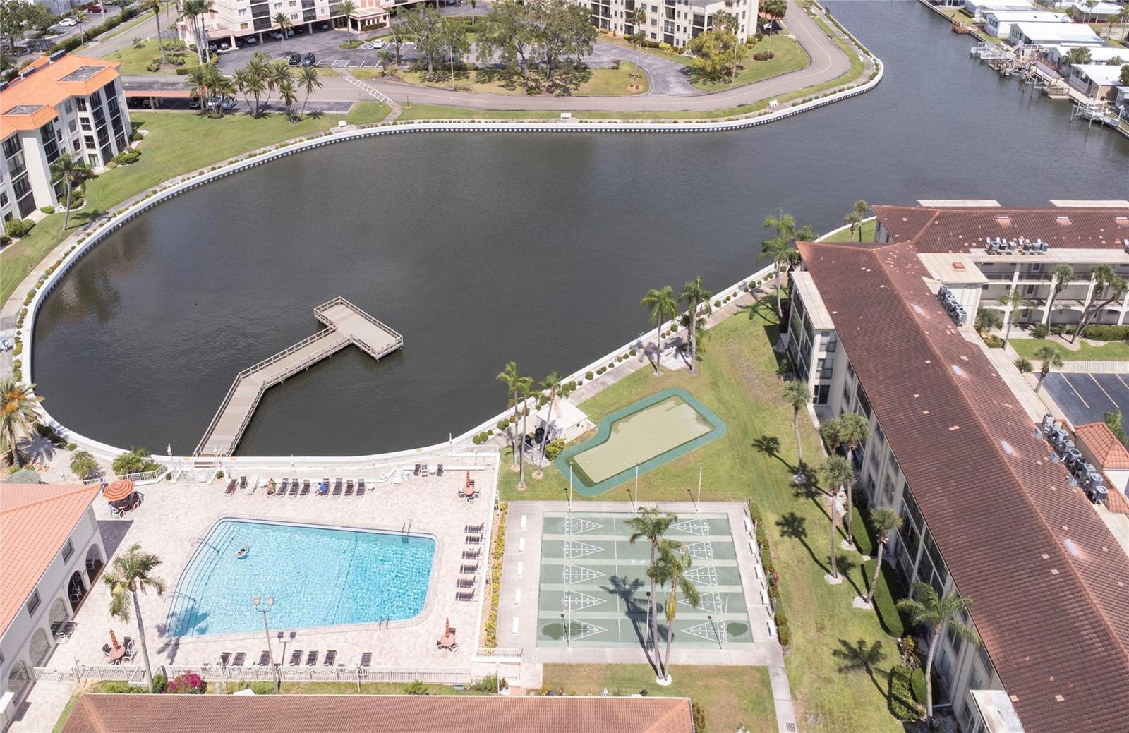 Aerial of pool and cove