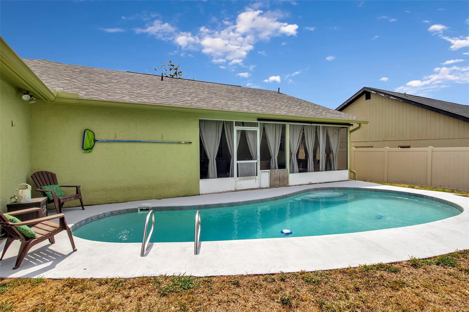 Back of home and pool