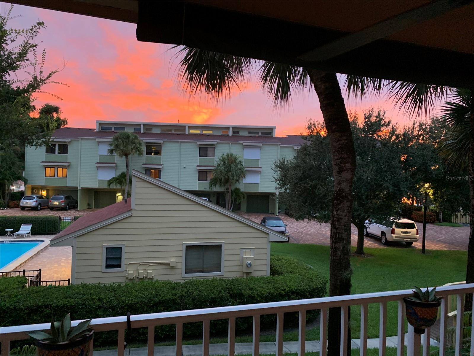 The view from the 2nd story balcony