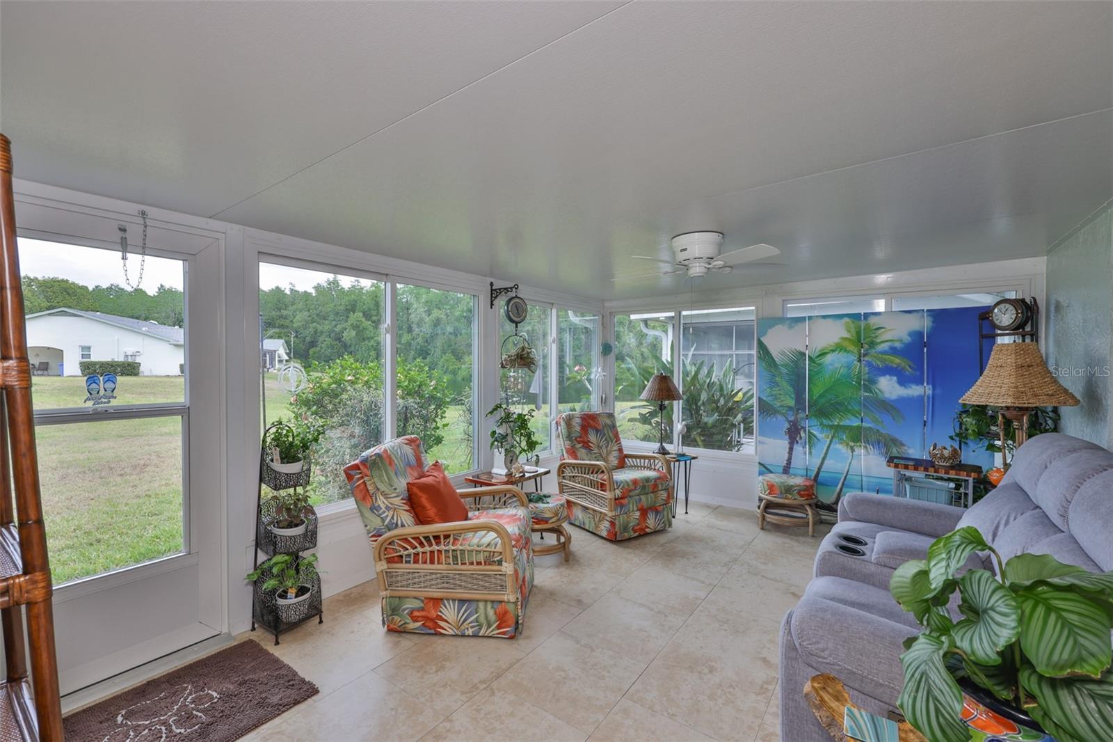 Lanai with New Storm Door & view of water
