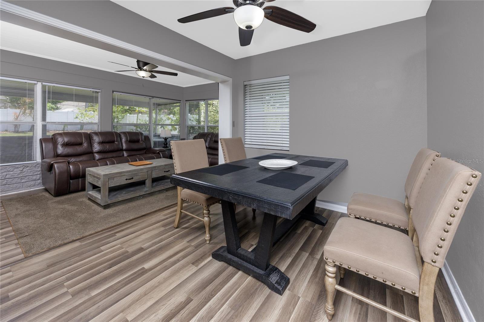 Dining and Family Room Open Floor Plan