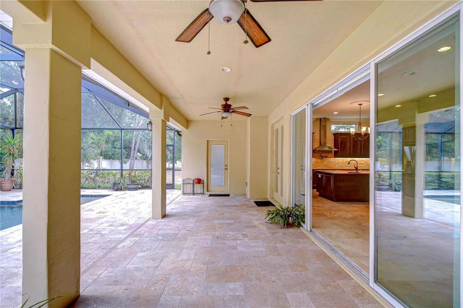 Covered lanai with French door sliders!