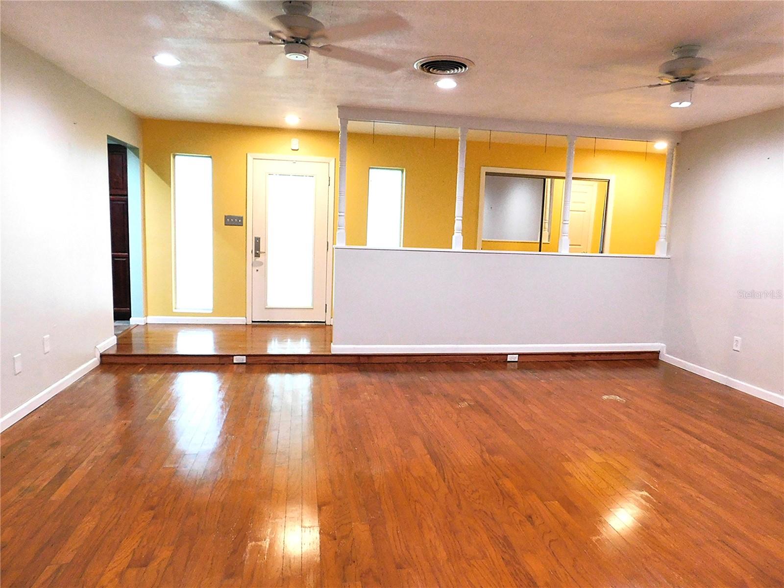 Spacious Living room with hardwood floors
