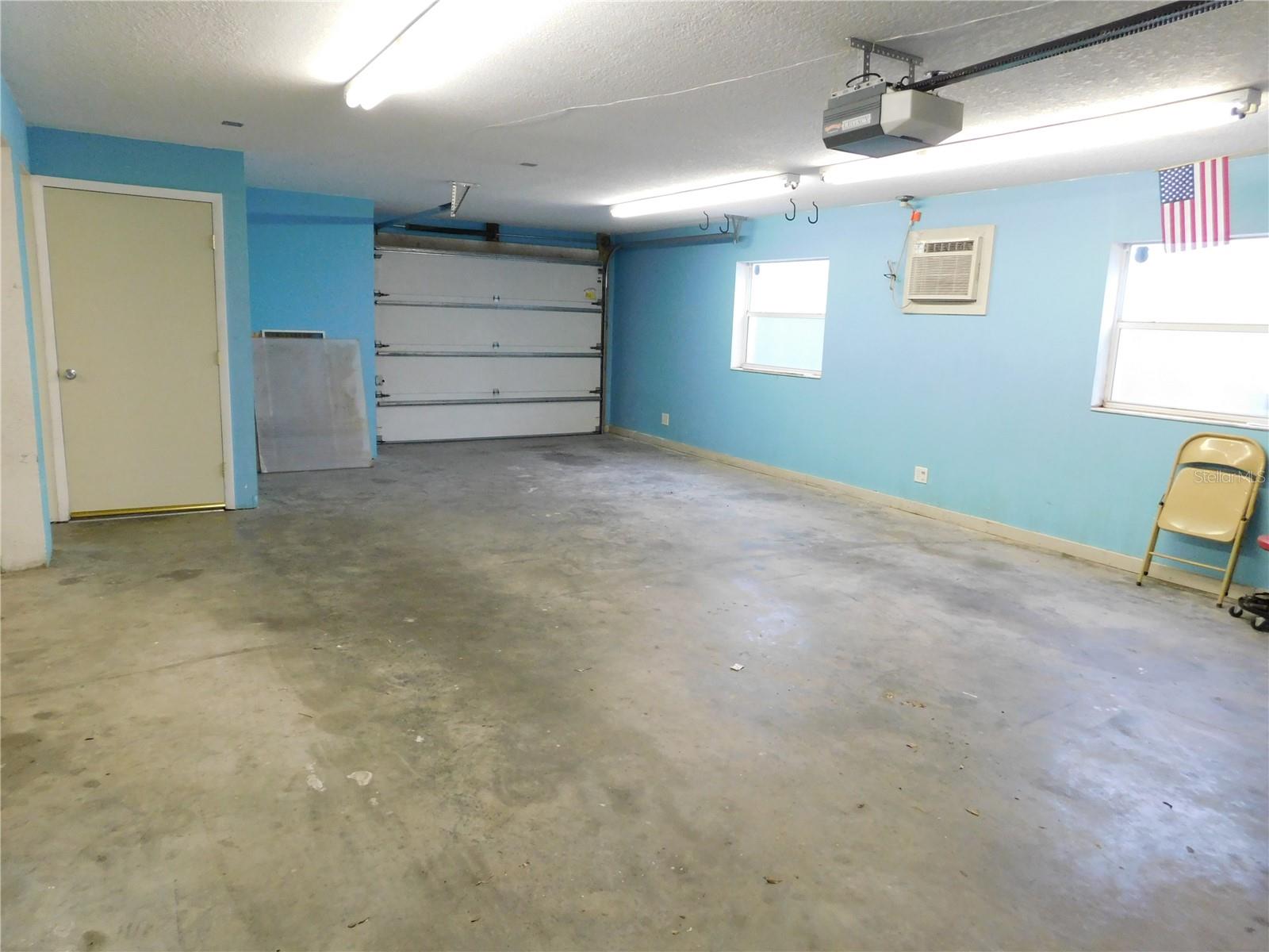 Huge garage with room for extra storage or car